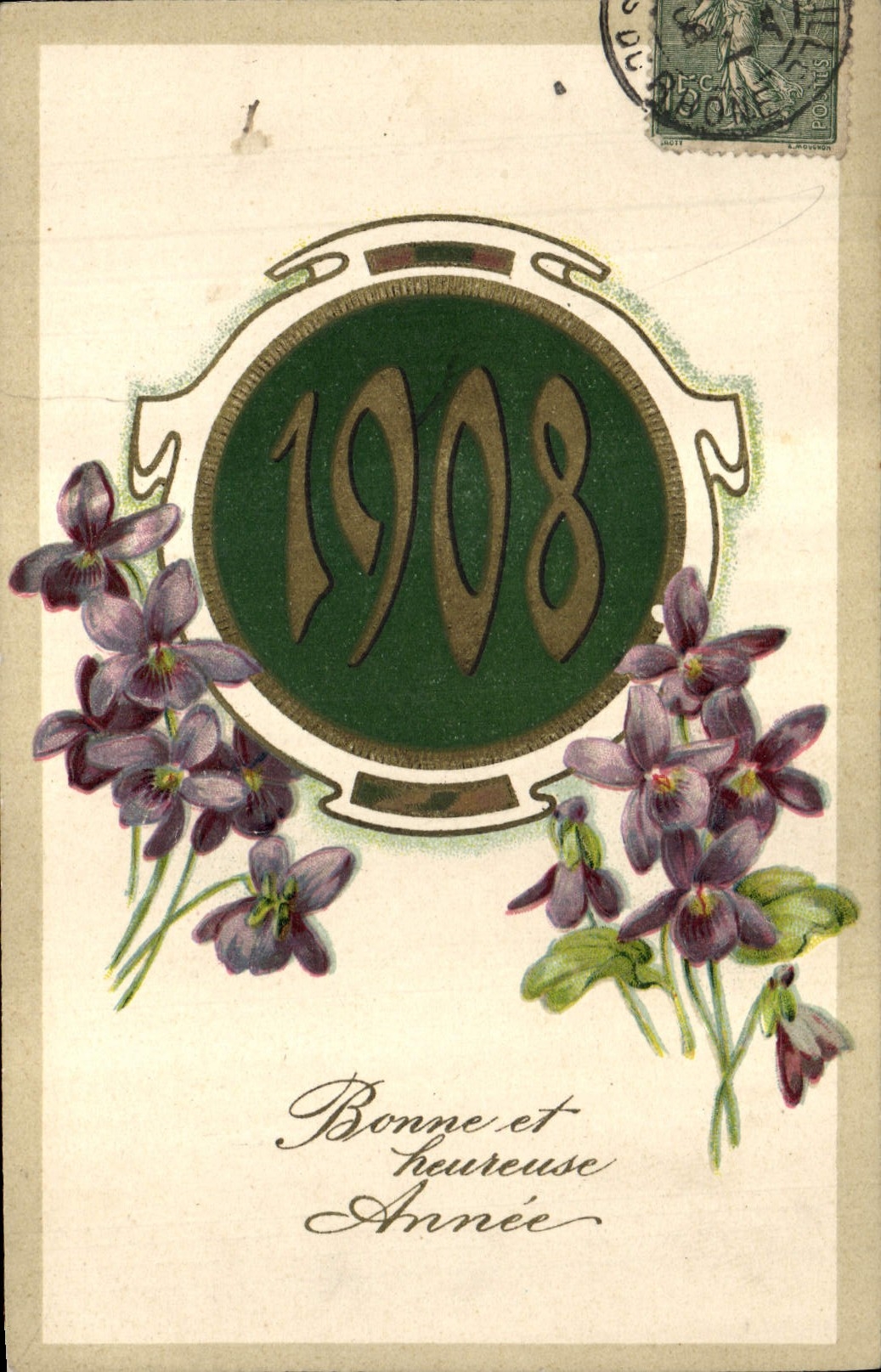 CPA Fantaisie Fleurs Annee 1908