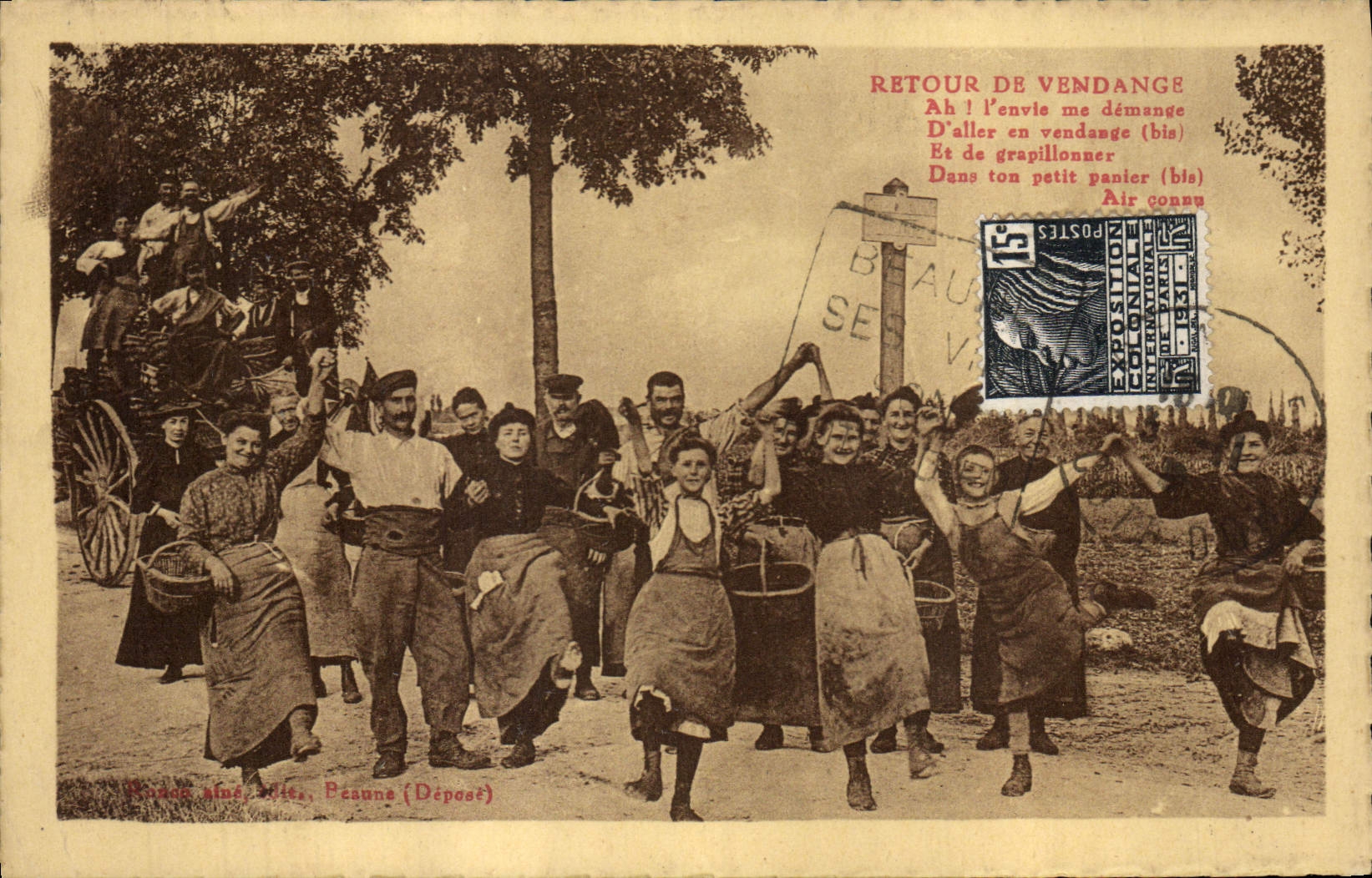 CPA Vin Vendanges Retour de vendange 