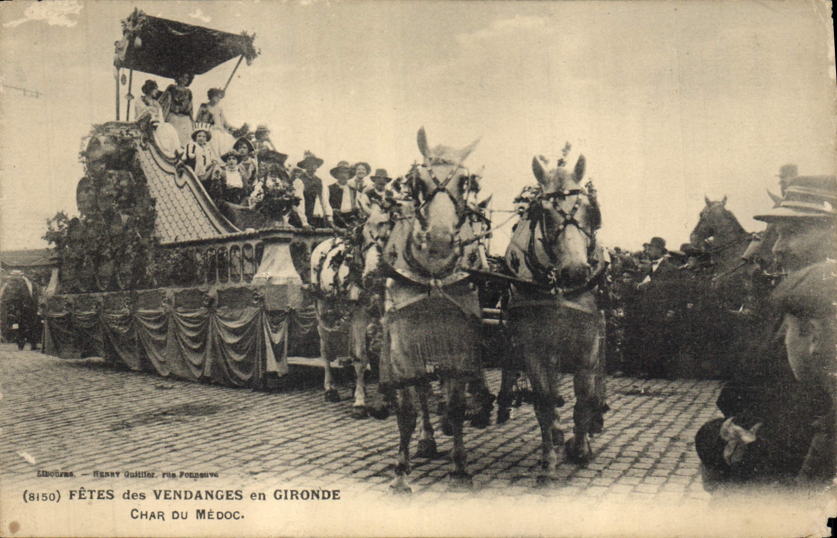CPA Vin Fetes de Vendanges en Gironde Char du Medic