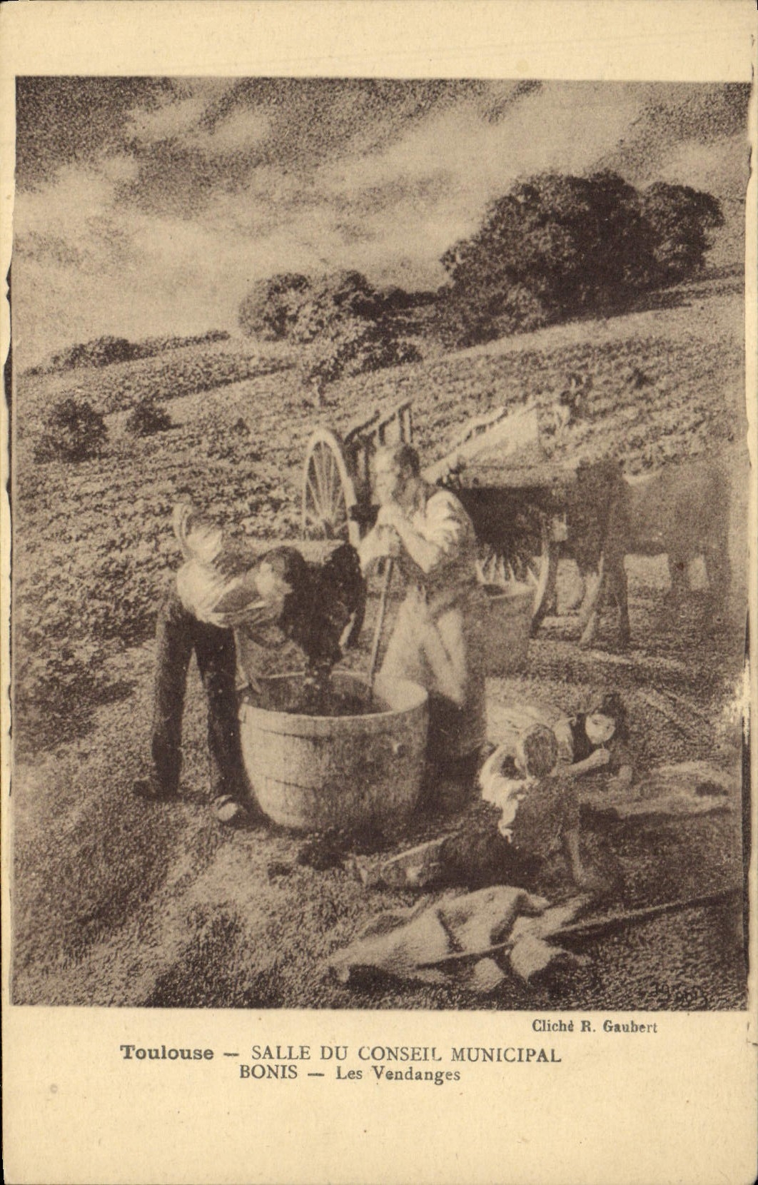 CPA Vin Vendanges Toulouse Salle du Conseil Municipal Bonis Les vendanges