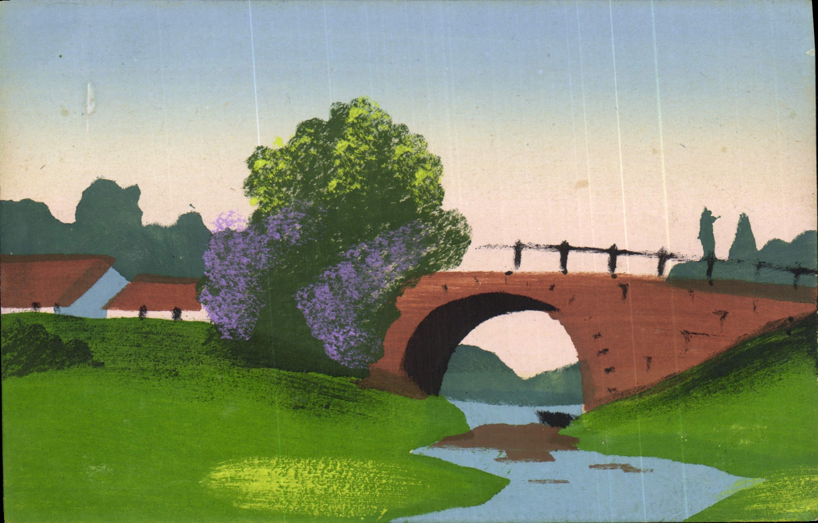 CPA Fantaisie (dessin a la main) Pont 