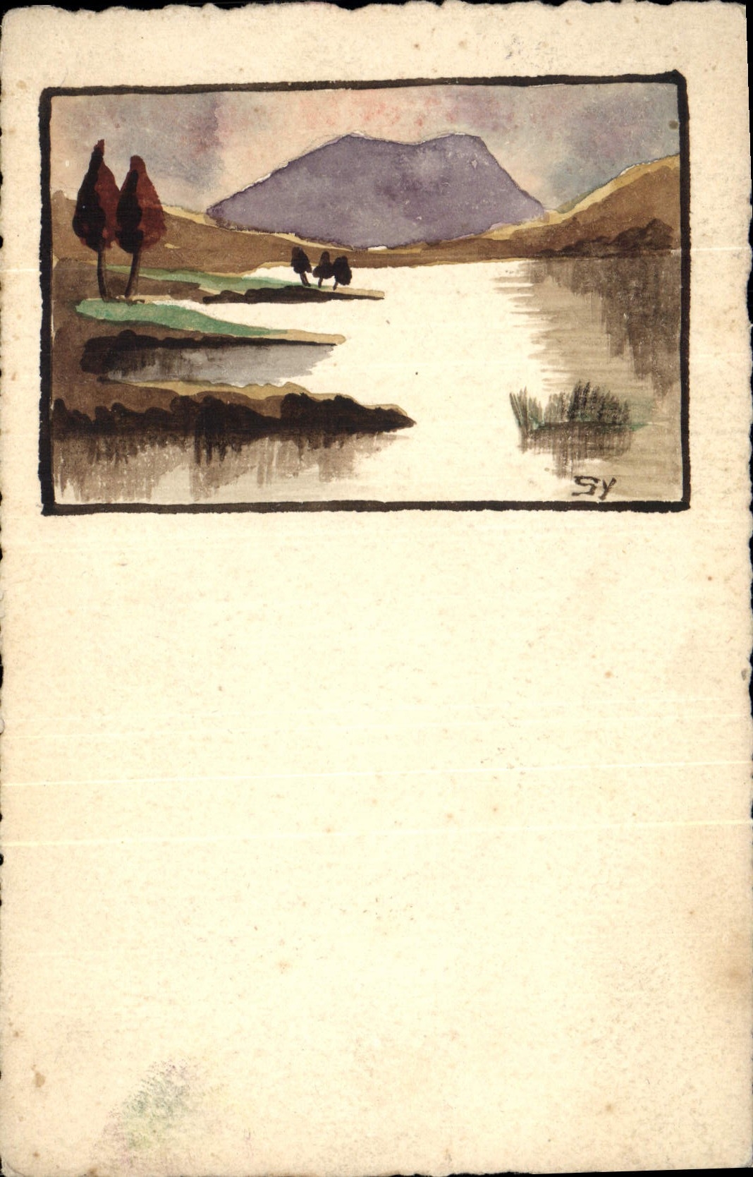 CPA Fantaisie (dessin a la main) Paysage 