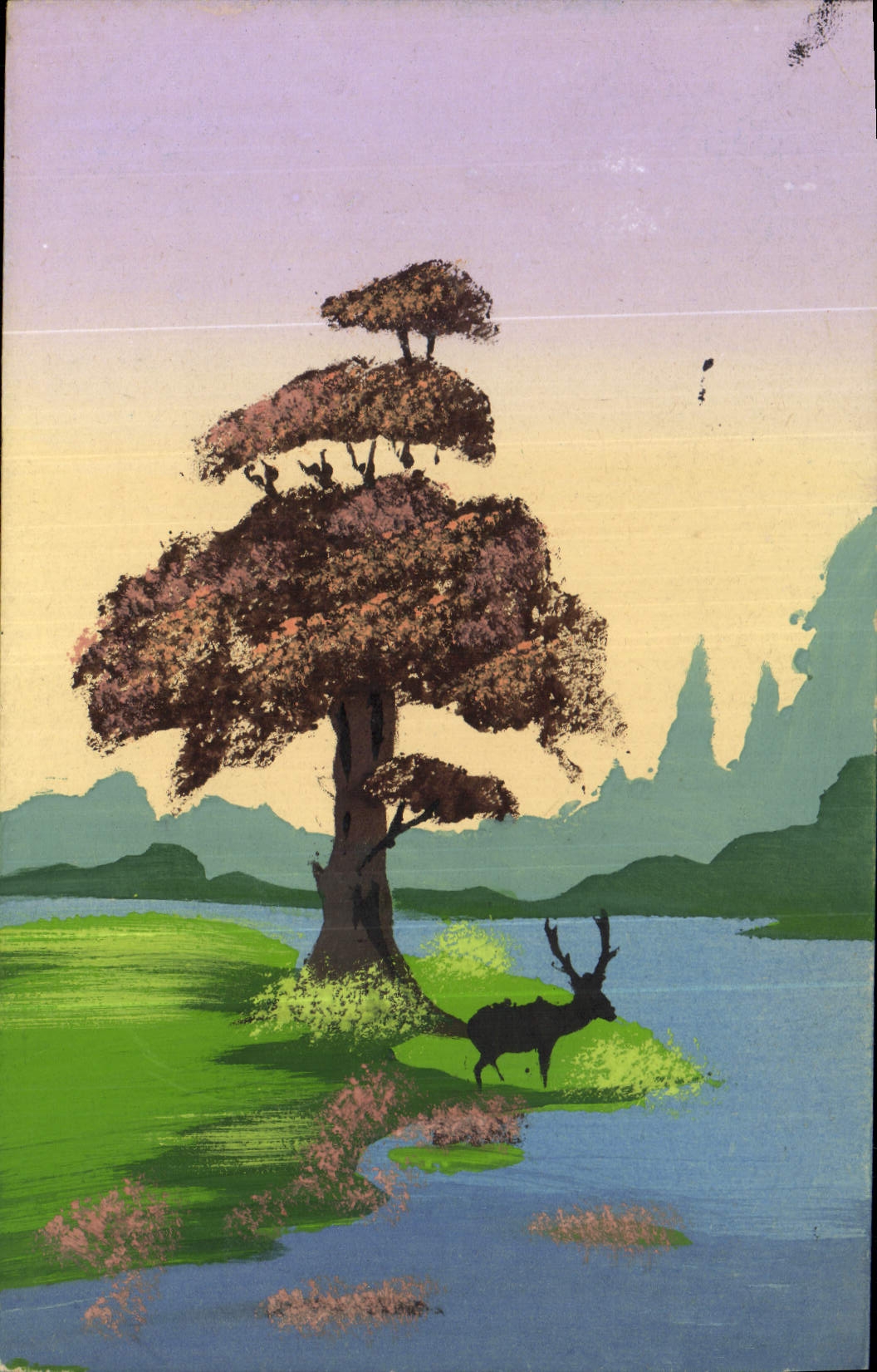 CPA Fantaisie (dessin a la main) Paysage 