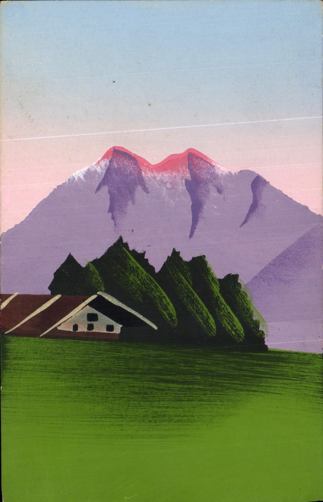 CPA Fantaisie (dessin a la main) Paysage 