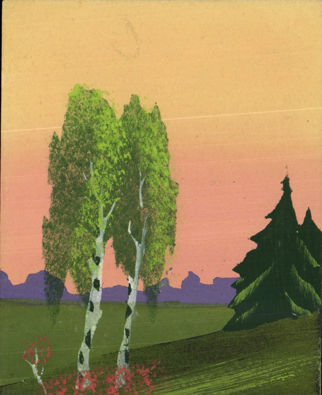 CPA Fantaisie (dessin a la main) Paysage 