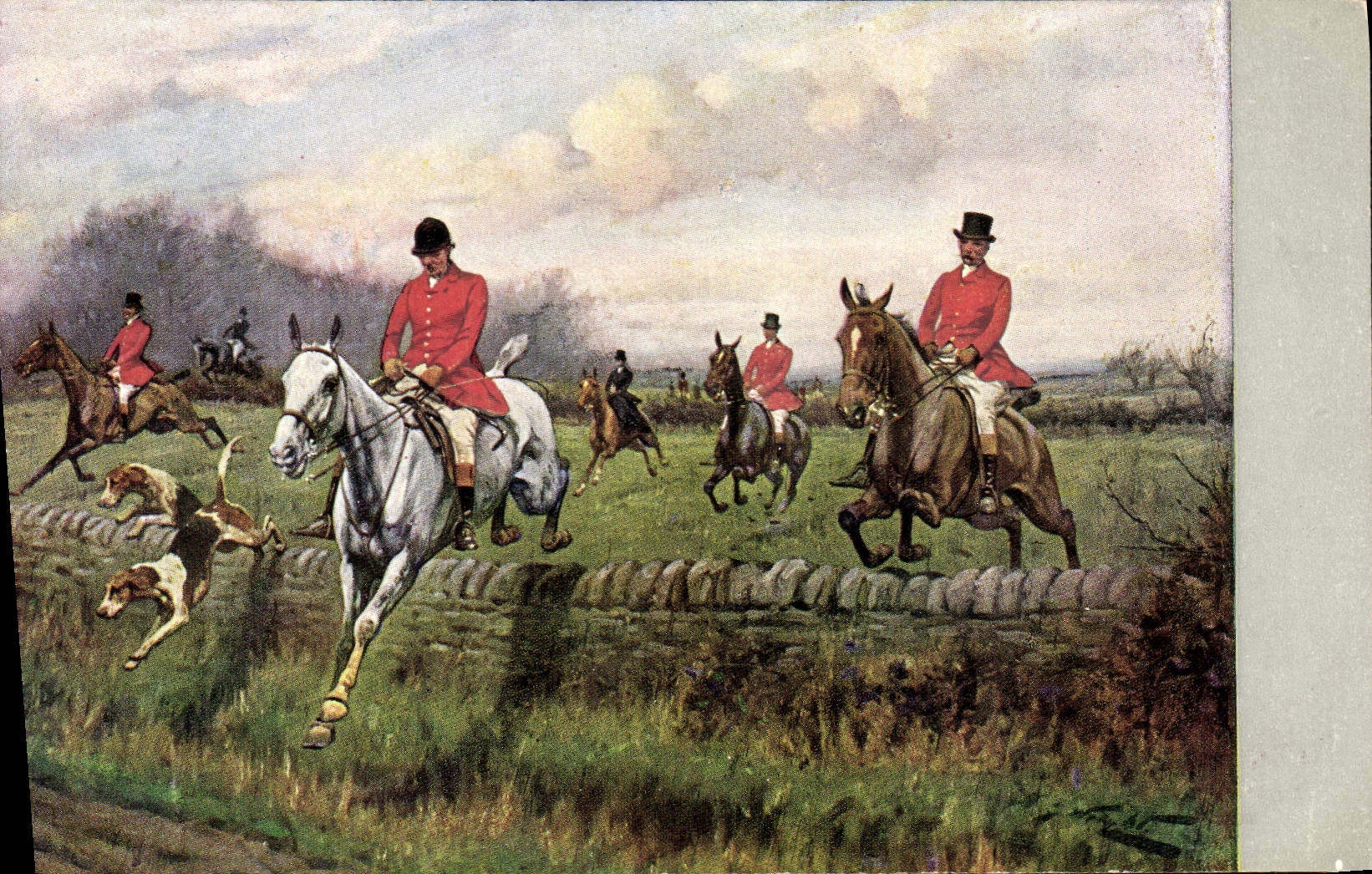 CPA Fantaisie Chevaux Hippisme Chasse 