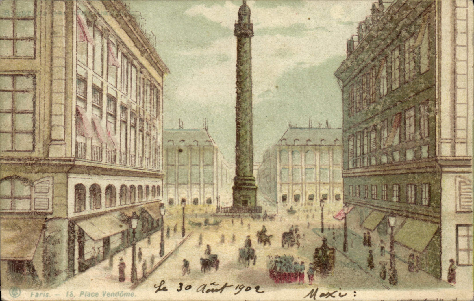 CPA Fantaisie Carte transparente Paris Place Vendome