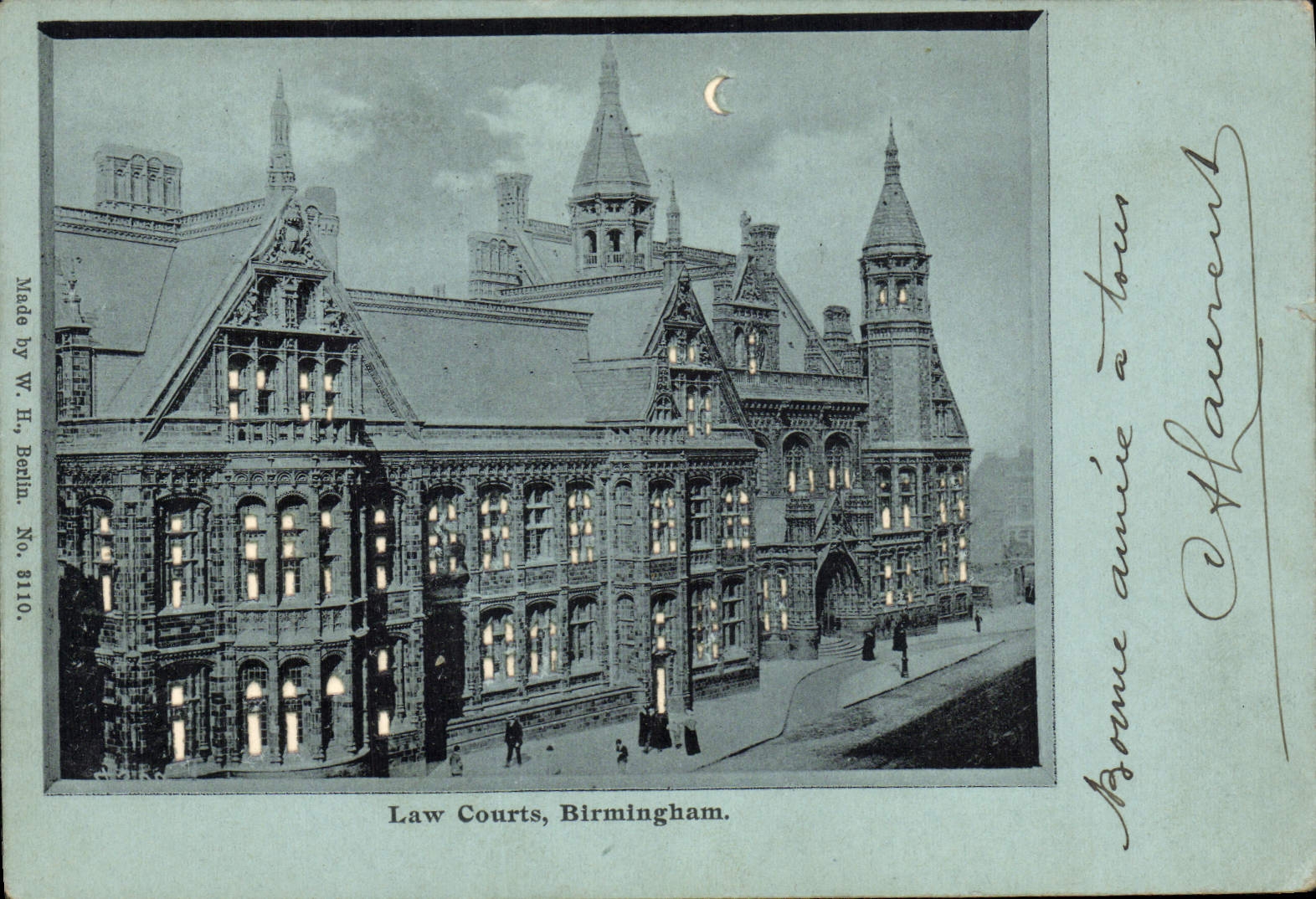 CPA Fantaisie Carte transparente Law Courts Birmingham 
