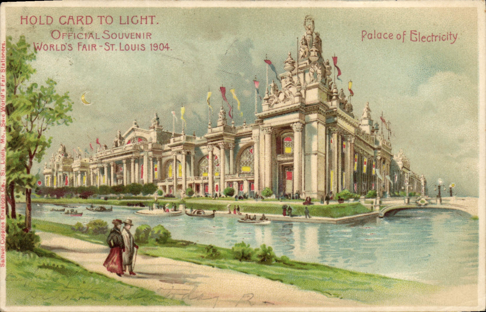CPA Fantaisie Carte transparente World's Fair St Louis 1904 Palace of Electricity