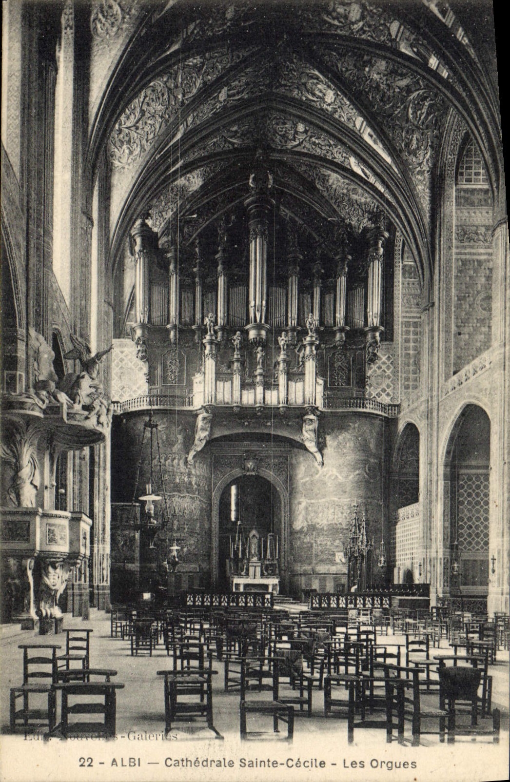 Postal Órgano Albi Catedral Santo Cecilia los órganos