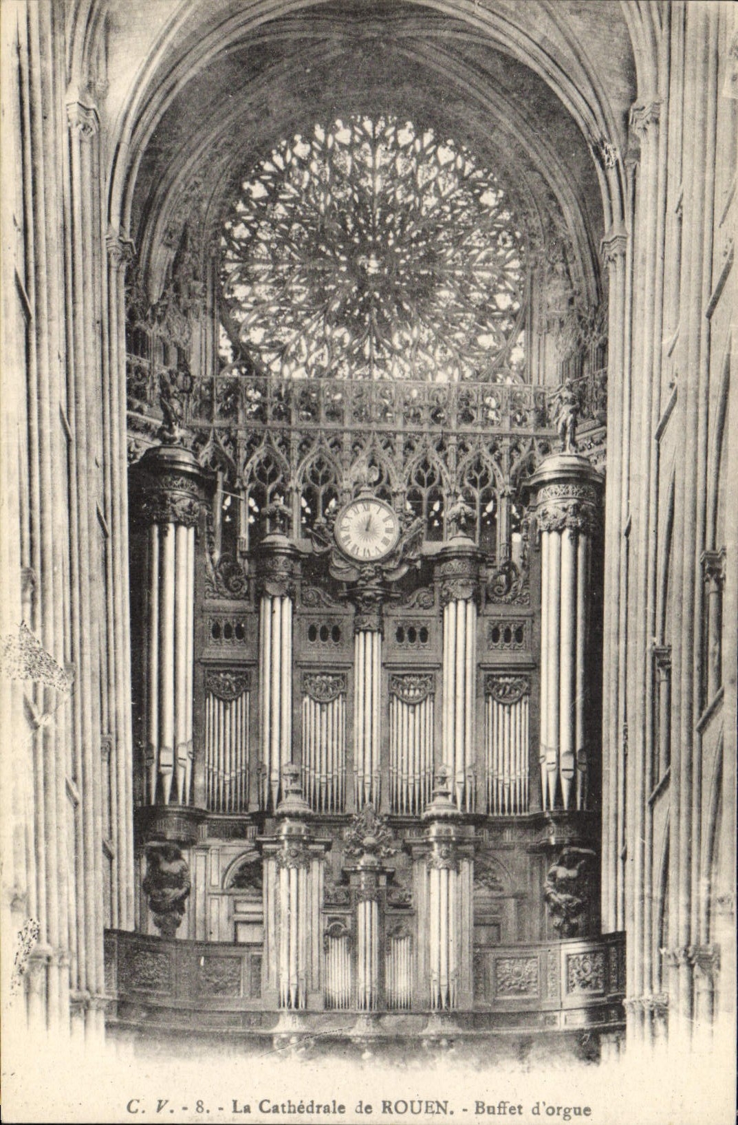 Postal Órgano Catedral de Ruán Aparador de órgano
