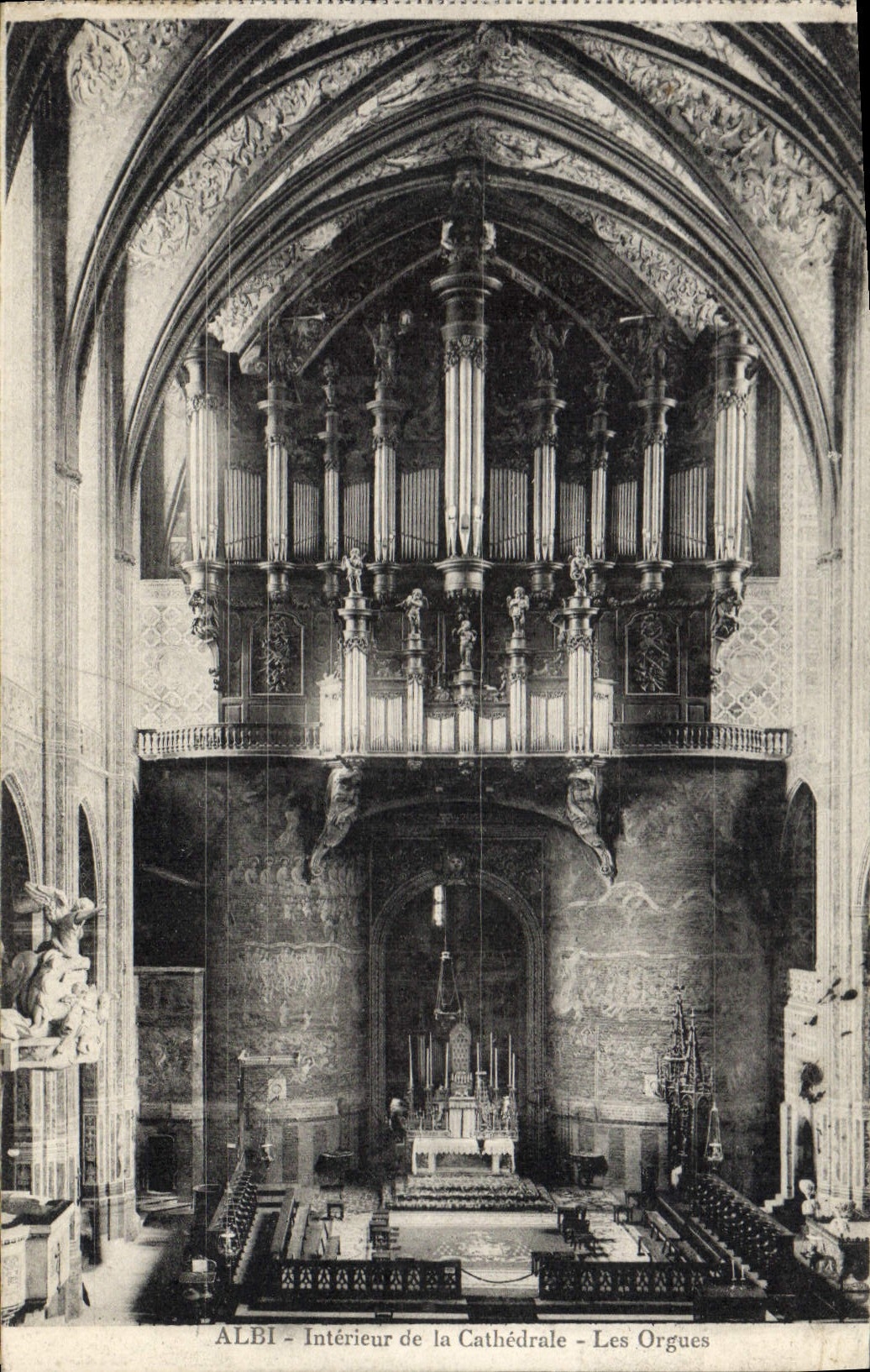 Postal Órgano Albi Interior de la catedral los órganos