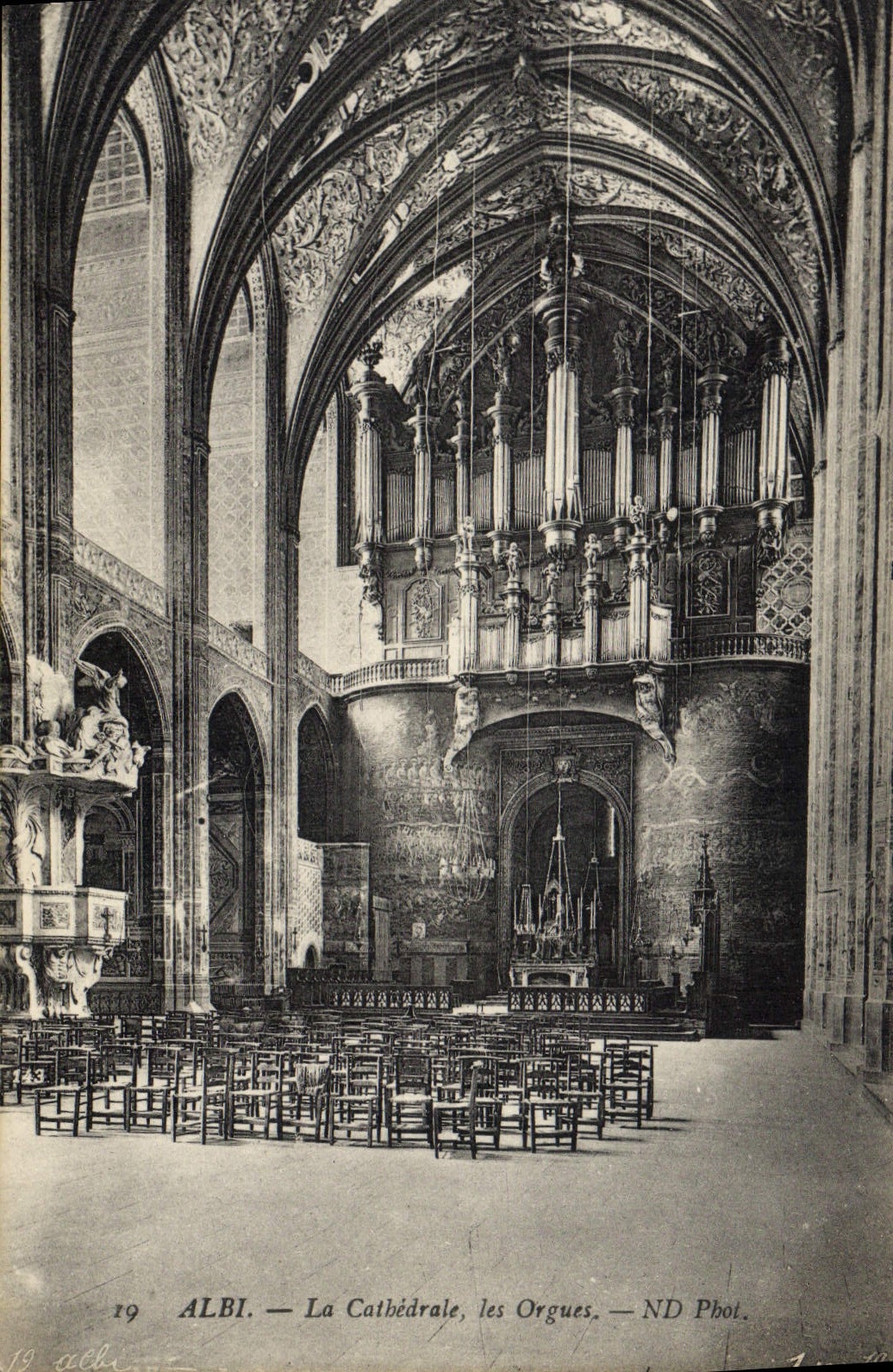 Postal Órgano Albi la catedral de los órganos