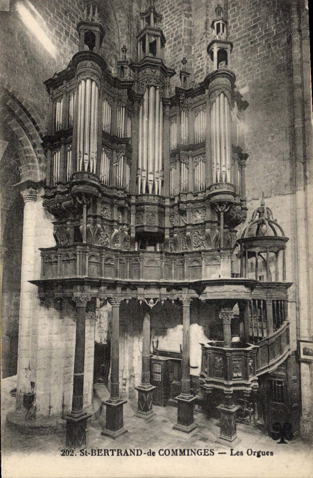 Postal Órgano San Beltrán de Comminges los órganos