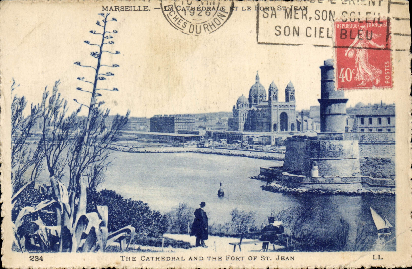 CPA Phare Marseille La cathedrale et le Fort St Jean