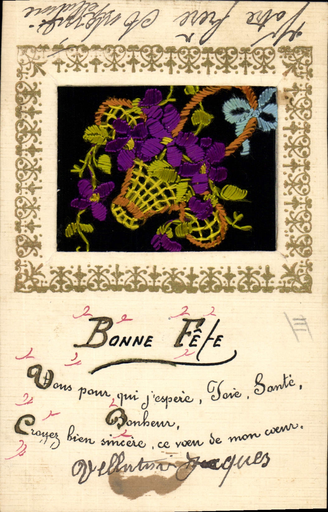 CPA Fantaisie Toilee Fleurs 