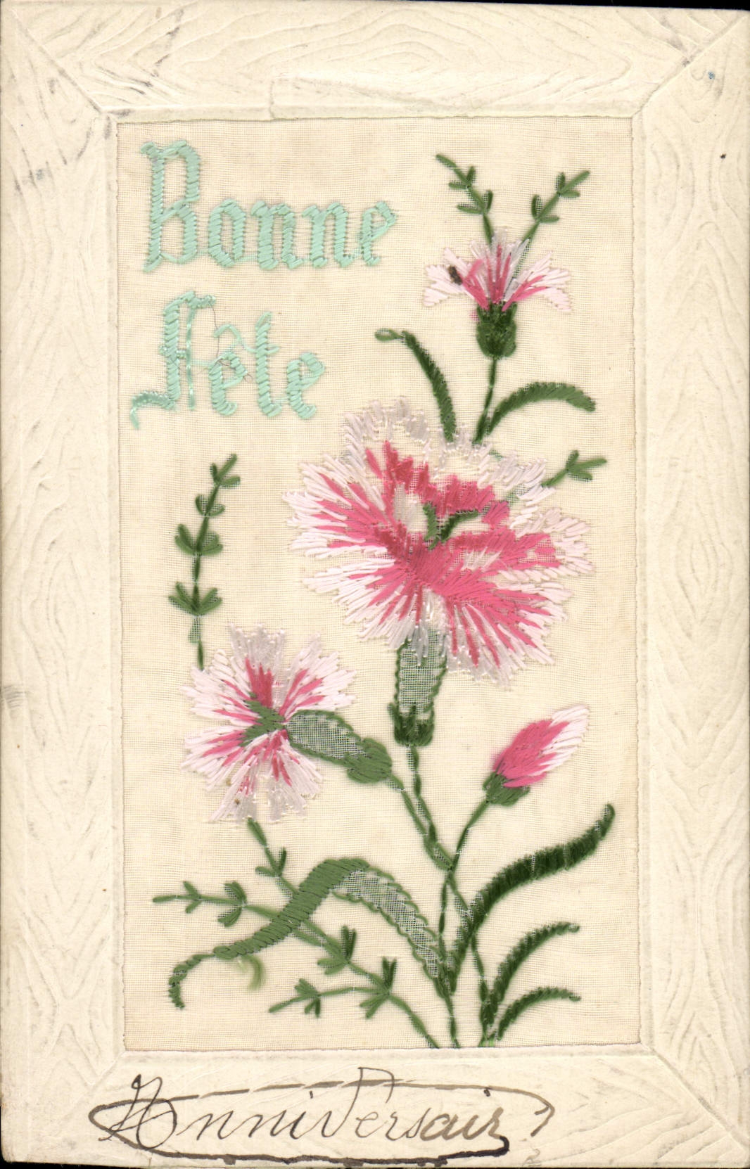 CPA Fantaisie Toilee Fleurs 