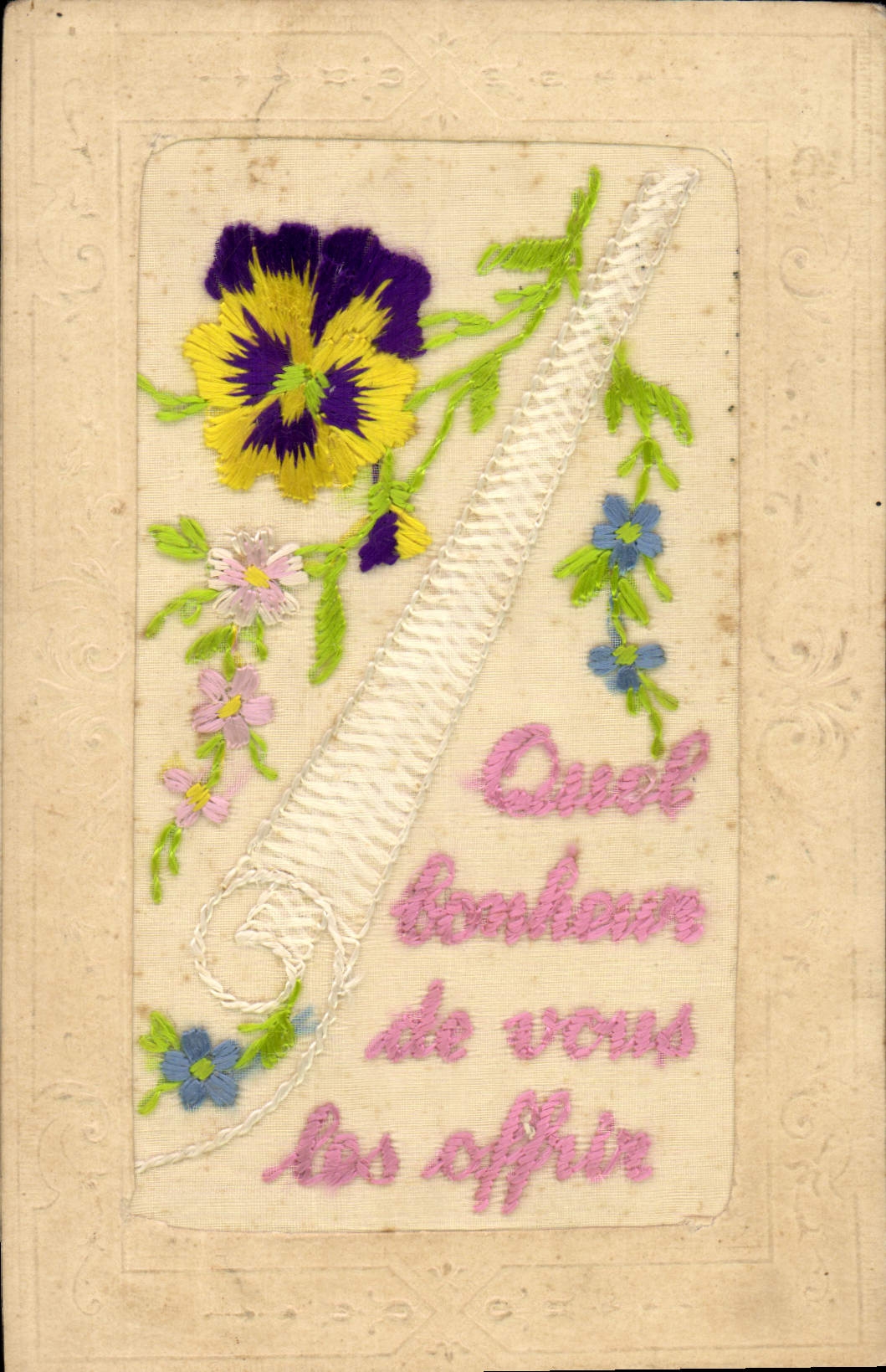 CPA Fantaisie Toilee Fleurs 