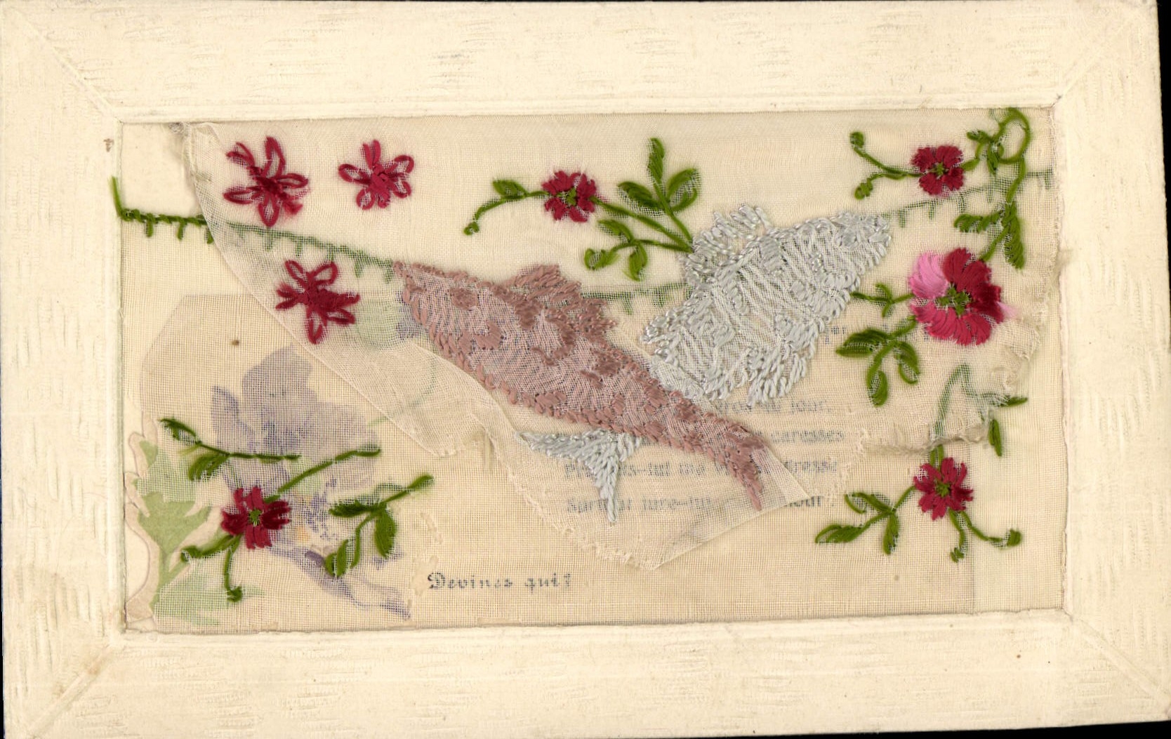 CPA Fantaisie Toilee Fleurs 