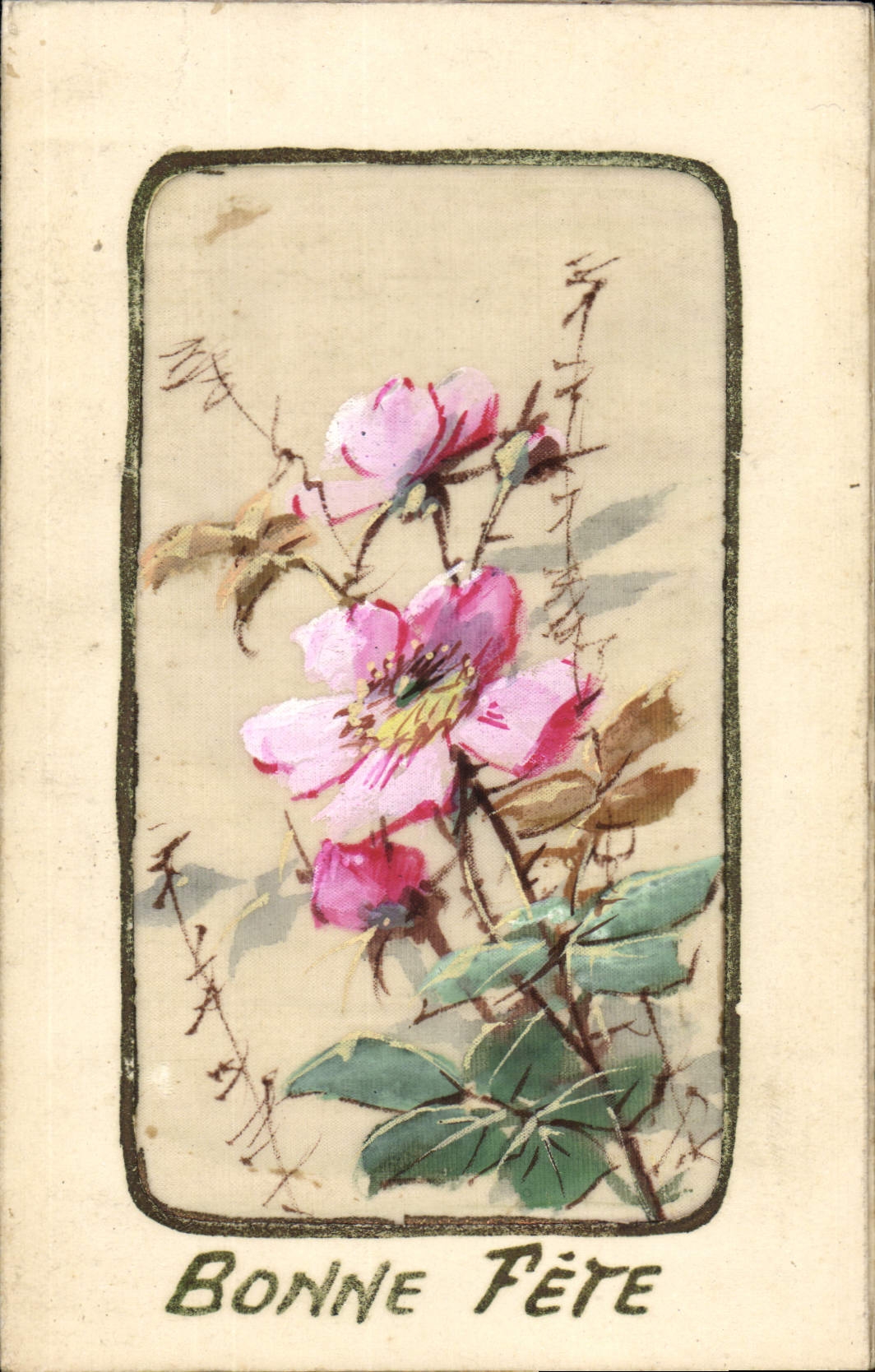 CPA Fantaisie Toilee Fleurs 