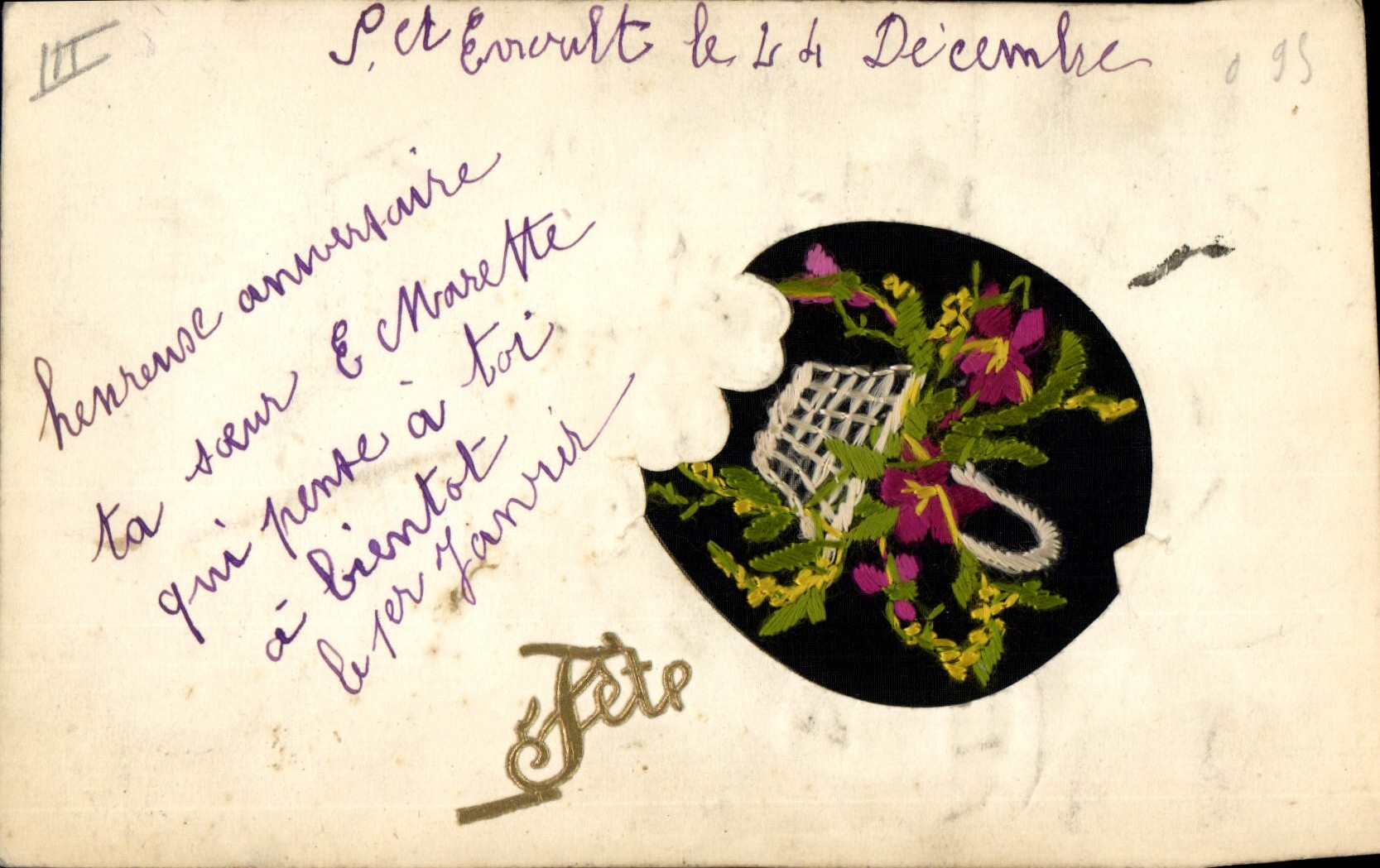 CPA Fantaisie Toilee Fleurs 