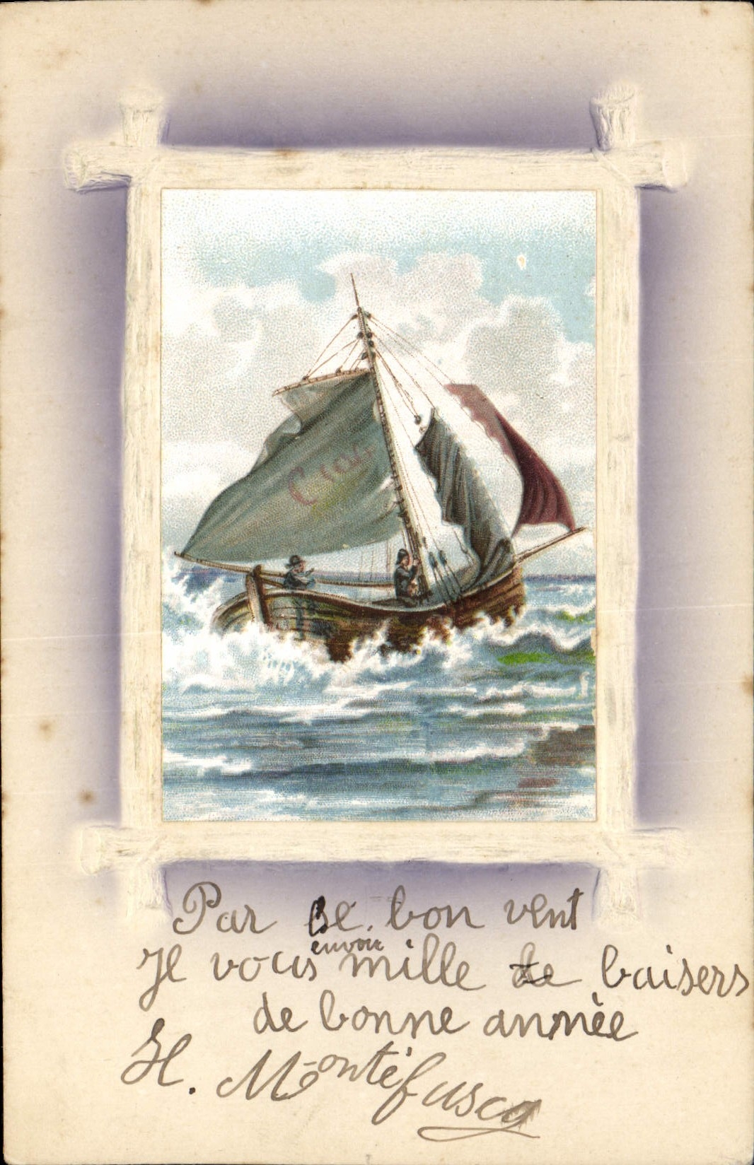 CPA Fantaisie Bateau de peche 