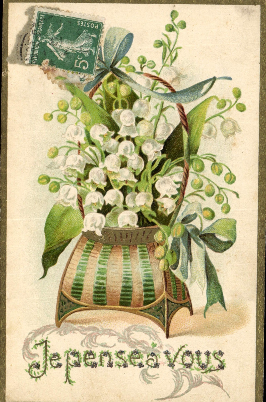 CPA Fantaisie Fleurs Muguet