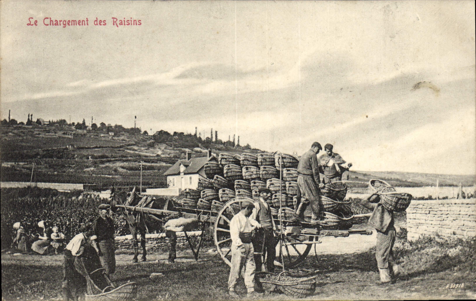 CPA Folklore Vin Vendanges Le chargement des raisins