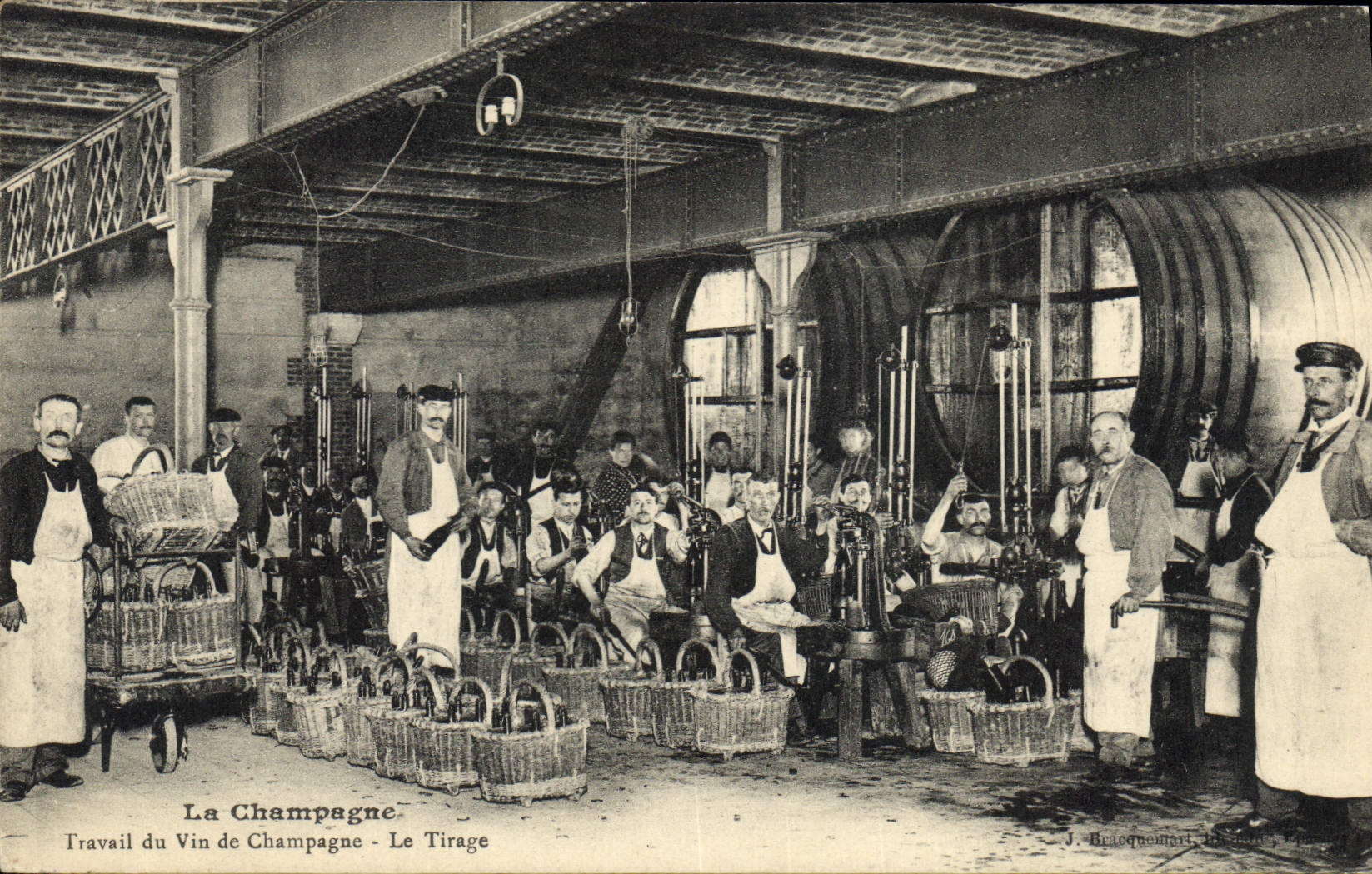 Postal Folclore Vino Vendimias Champaña Trabajo de vino de Champaña la tirada