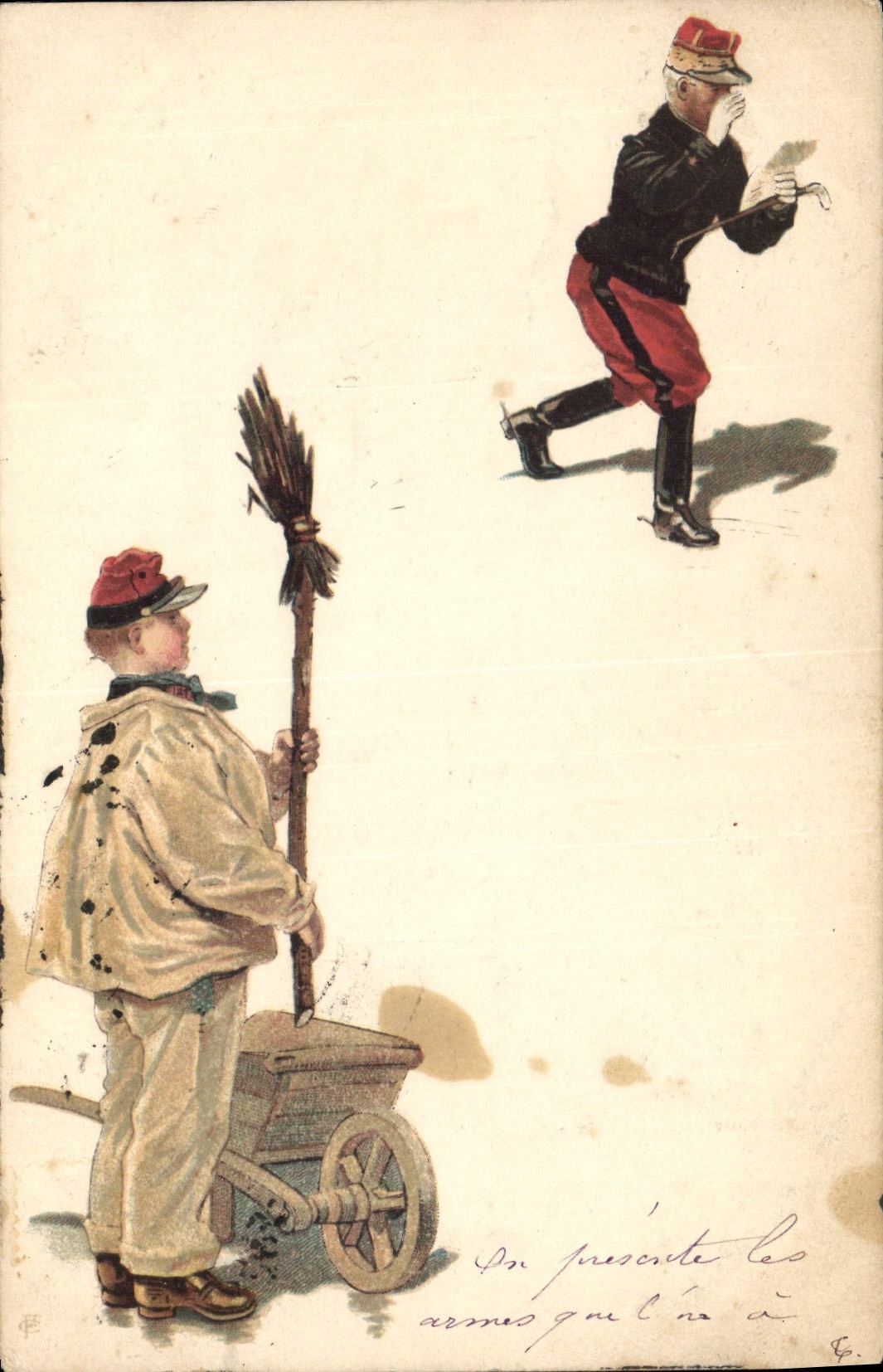 CPA Militaria Brouette Soldats