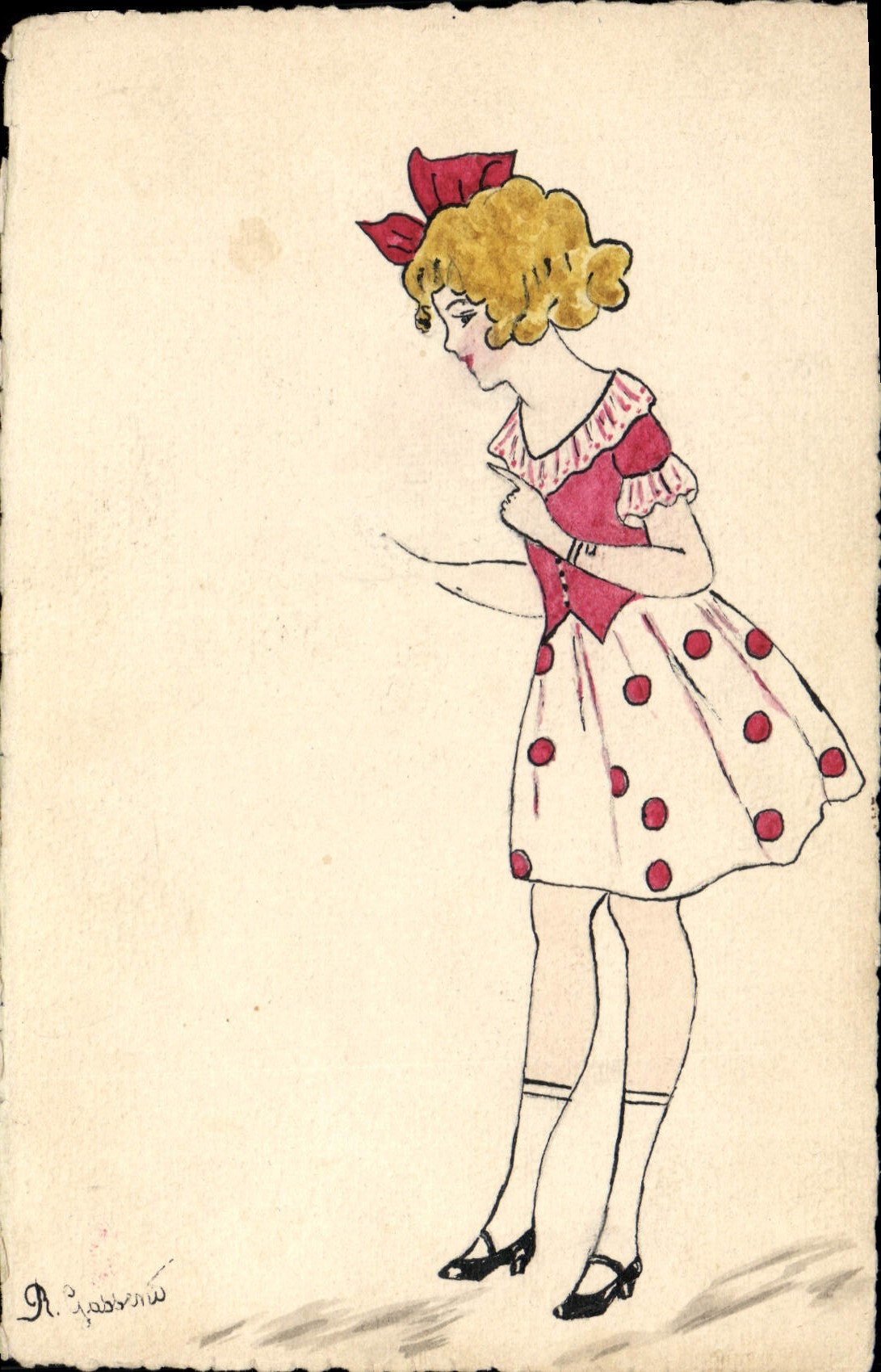 CPA Fantaisie (dessin a la main) Enfant