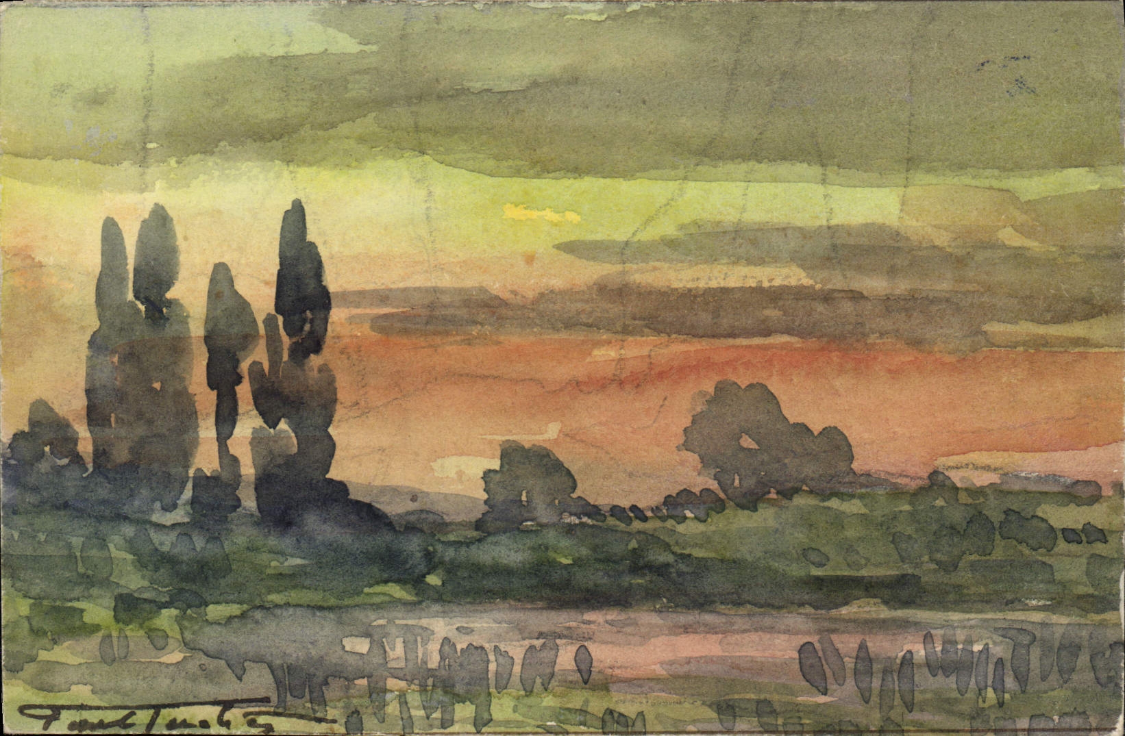 CPA Fantaisie (dessin a la main) Paysage