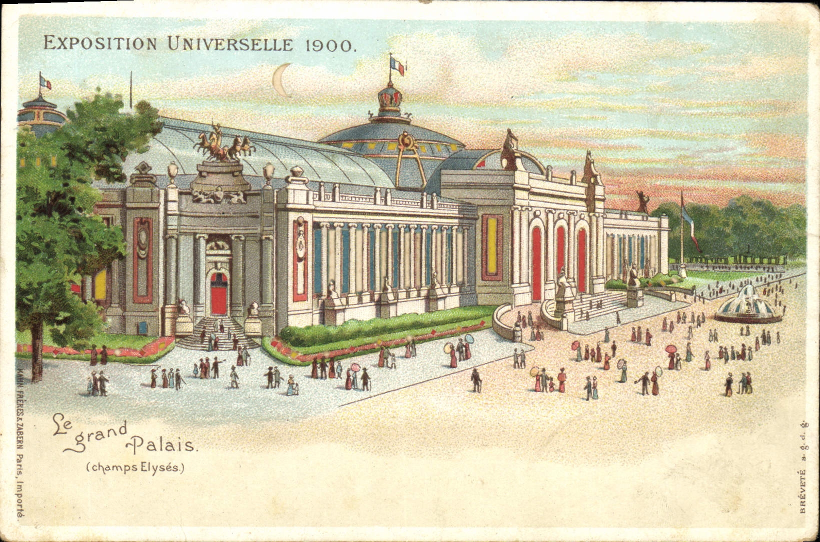 CPA Carte transparente Paris Exposition Universelle 1900 Le grand palais Champs Elysees