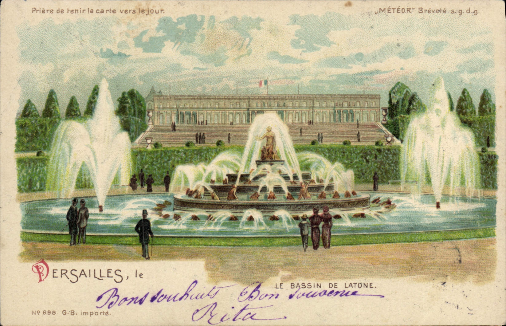 CPA Carte transparente Versailles Le bassin de Latone