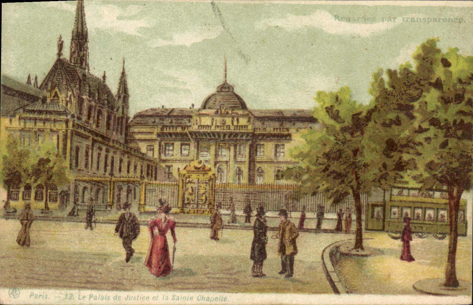 CPA Carte transparente Paris Le palais de justice et la Sainte Chapelle