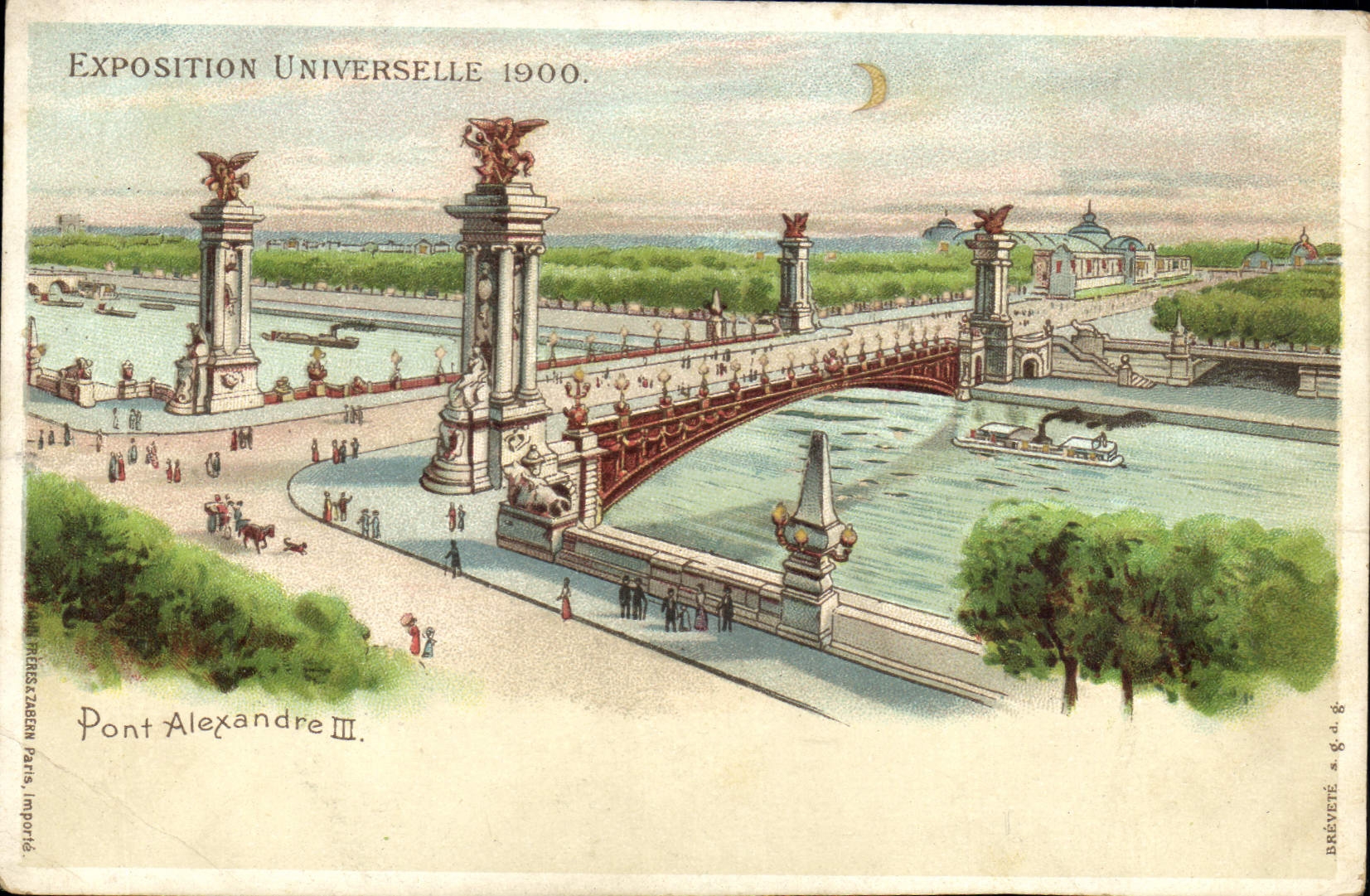 CPA Carte transparente Paris Exposition Universelle 1900 Pont Alexandre III