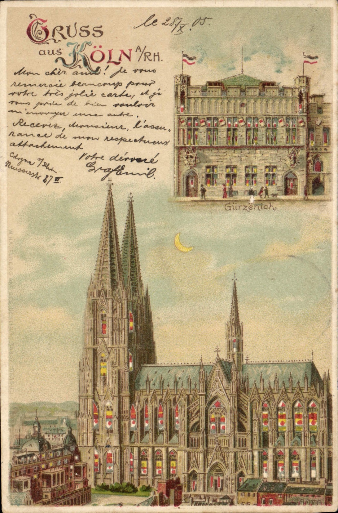CPA Carte transparente Gruss aus Koln am Rhein