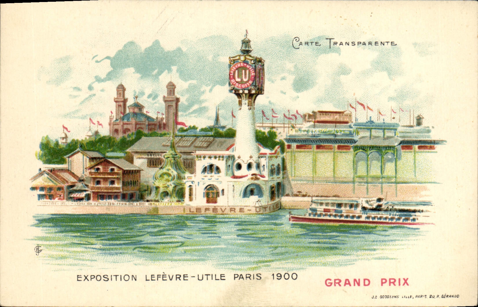 CPA Carte transparente Paris Exposition Lefevre Utile Paris 1900 Grand Prix