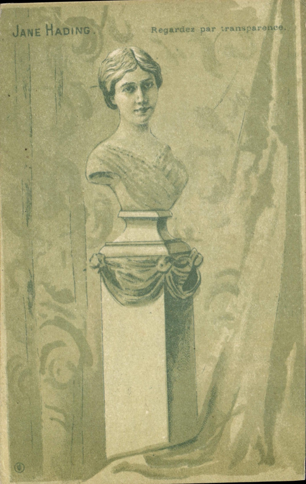 CPA Carte transparente Jane Hading