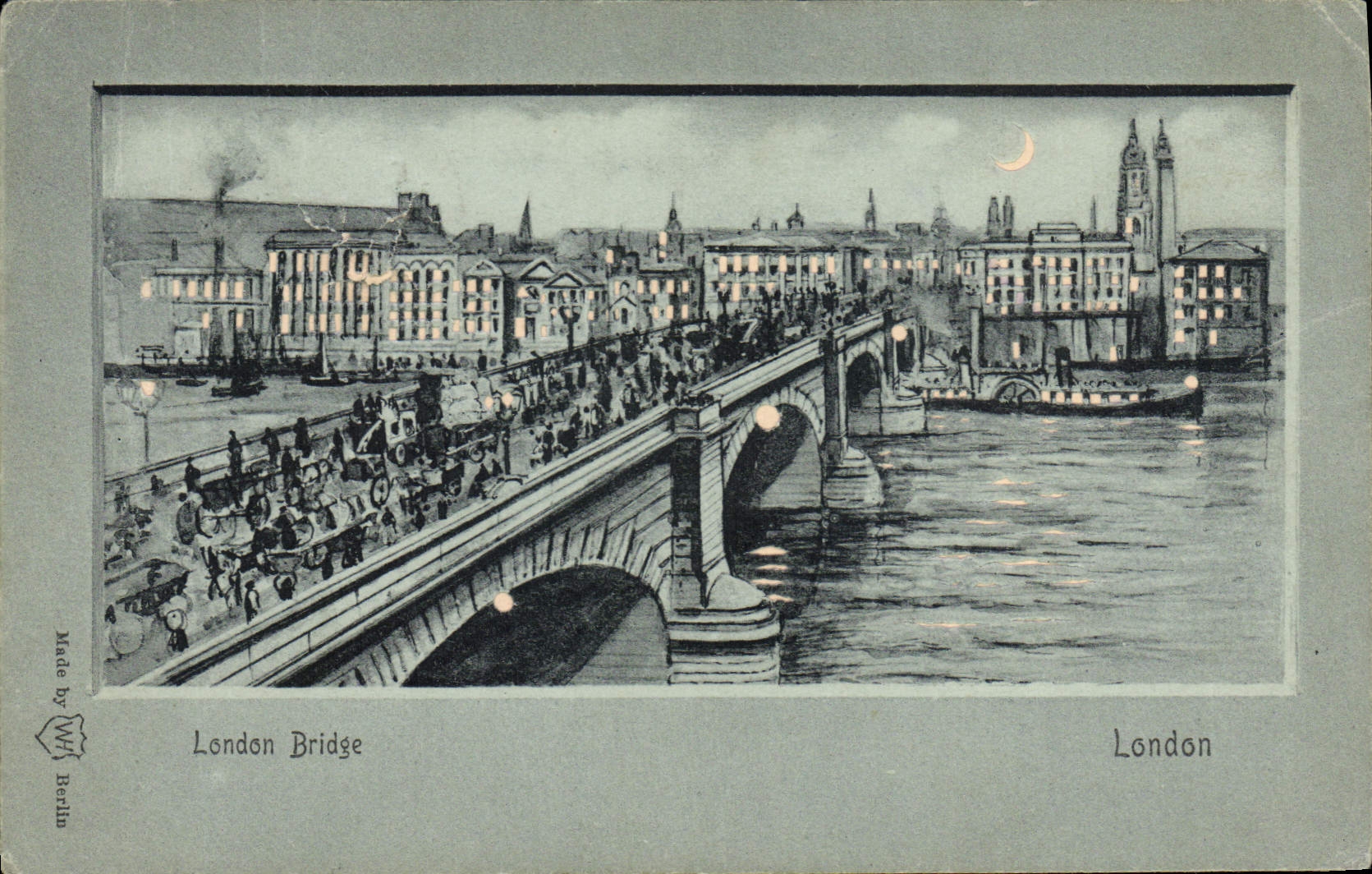 CPA Carte transparente London Bridge Londres