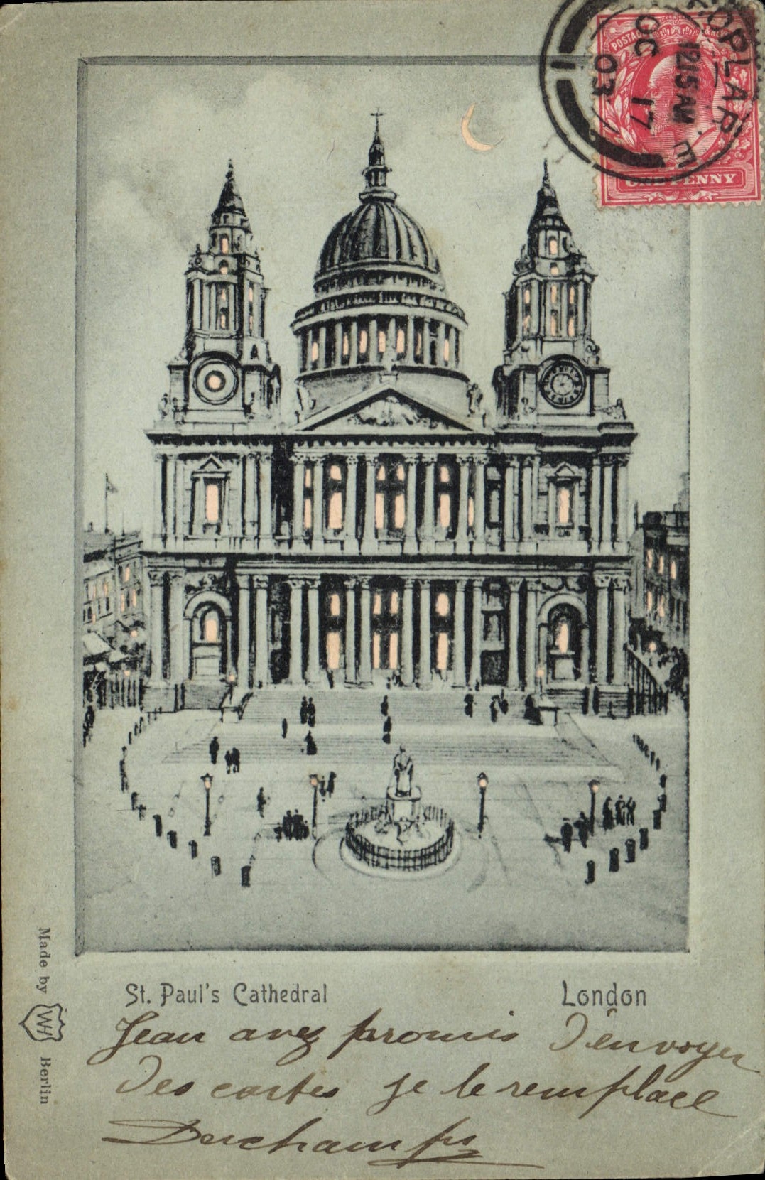 CPA Carte transparente London St Paul's Cathedral