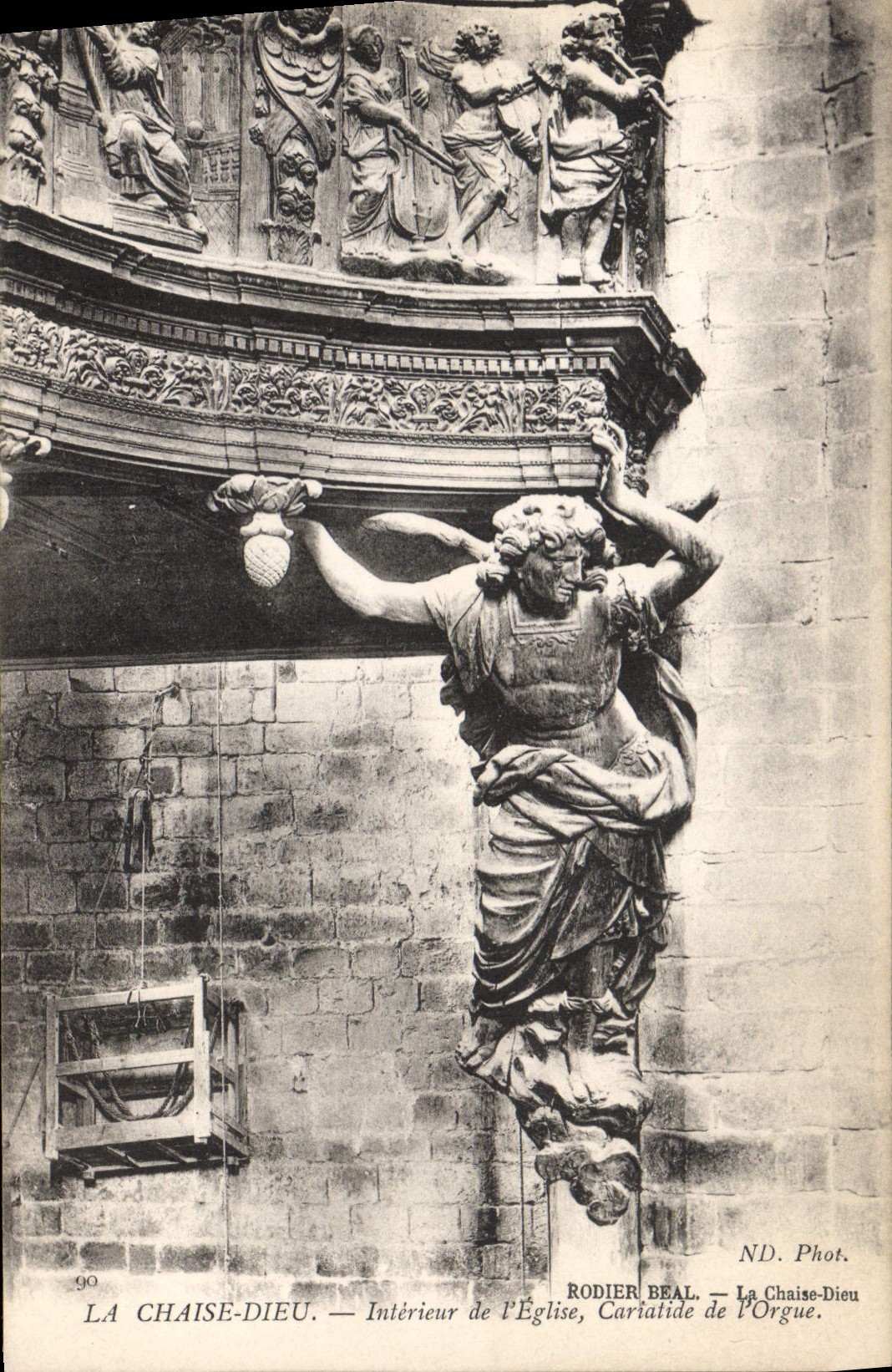 Postal Órgano la Silla Dios Interior de la iglesia Cariátide de la iglesia