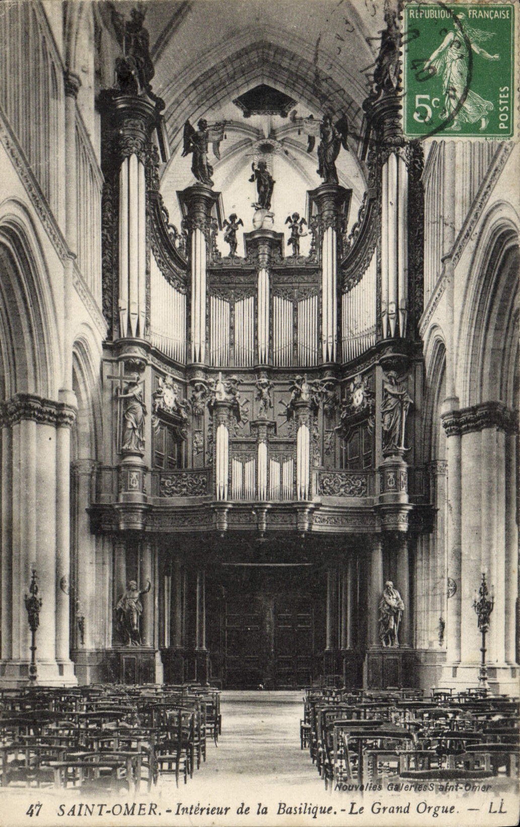 CPA Orgue Saint Omer Interieur de la basilique Le grand orgue