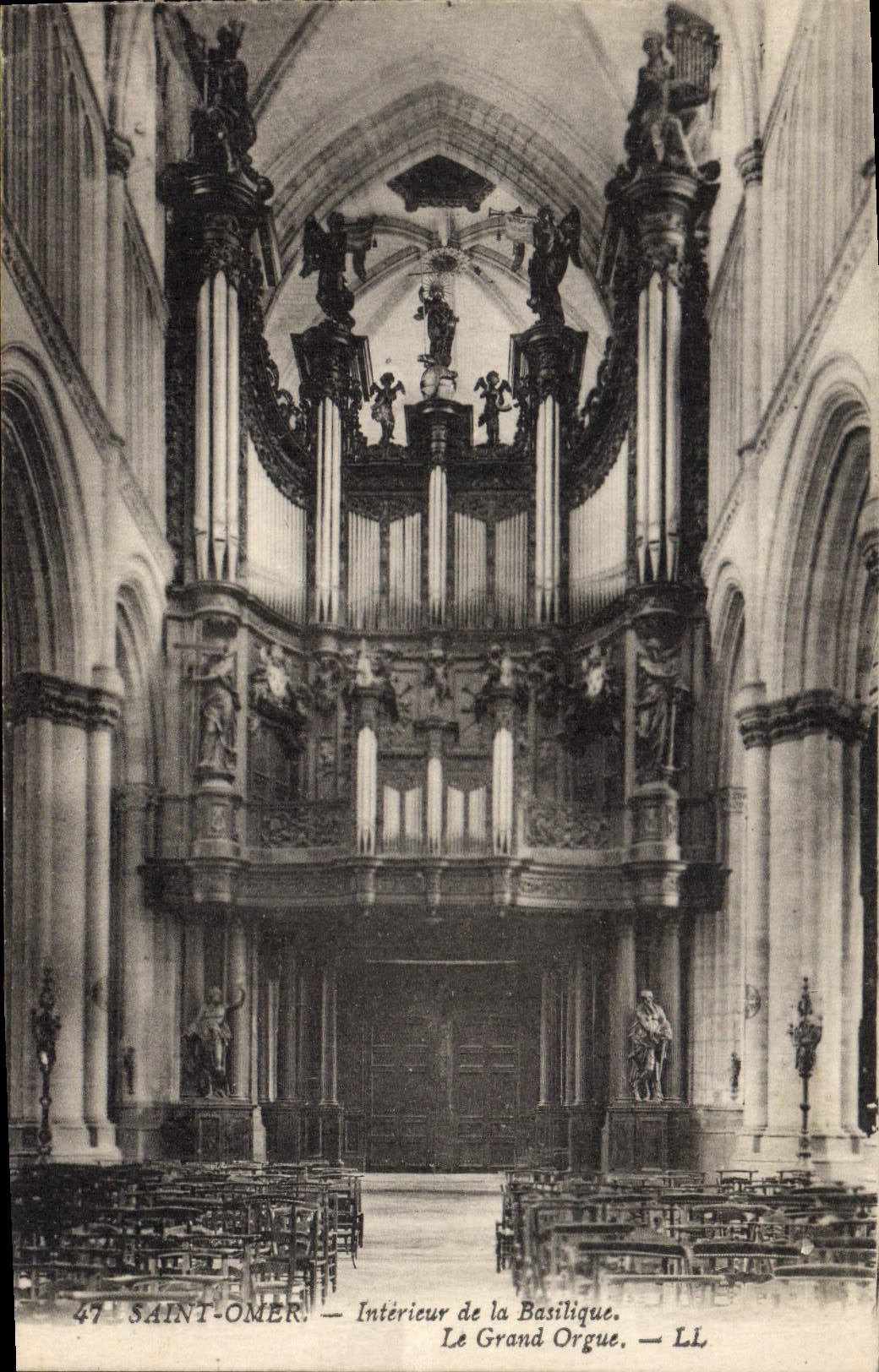 CPA Orgue Saint Omer Interieur de la basilique Le grand orgue