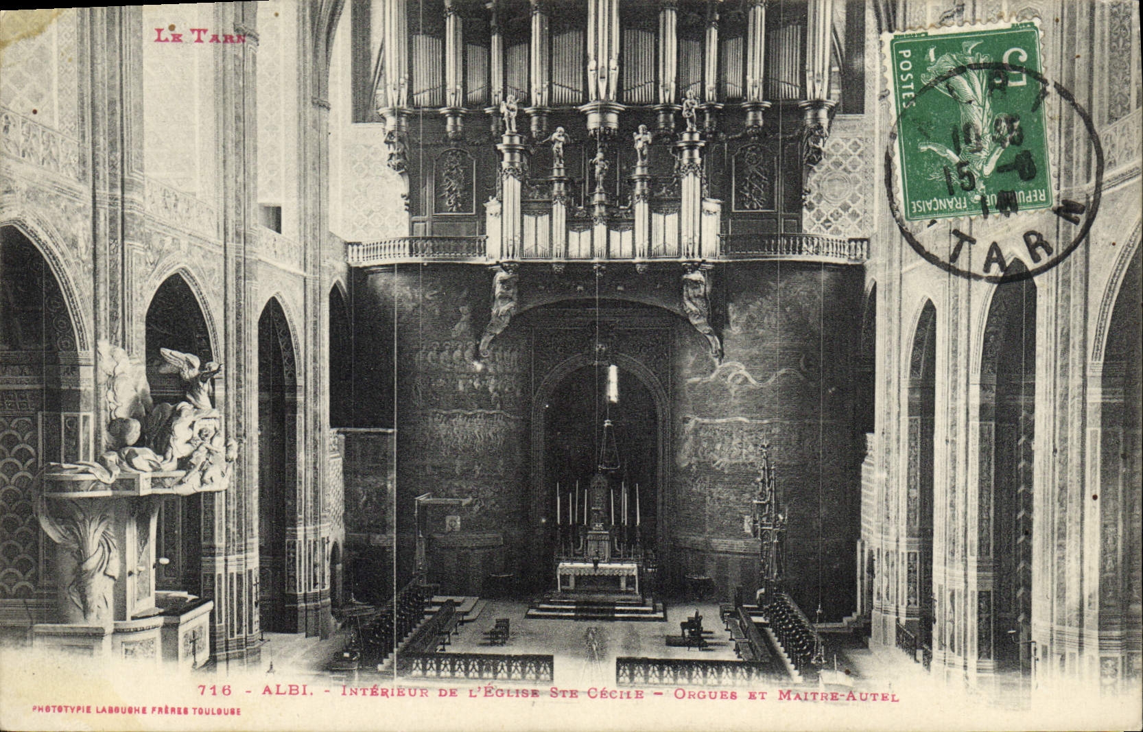 CPA Orgue Albi Interieur de l'eglise Ste Cecile Orgues et maitre autel