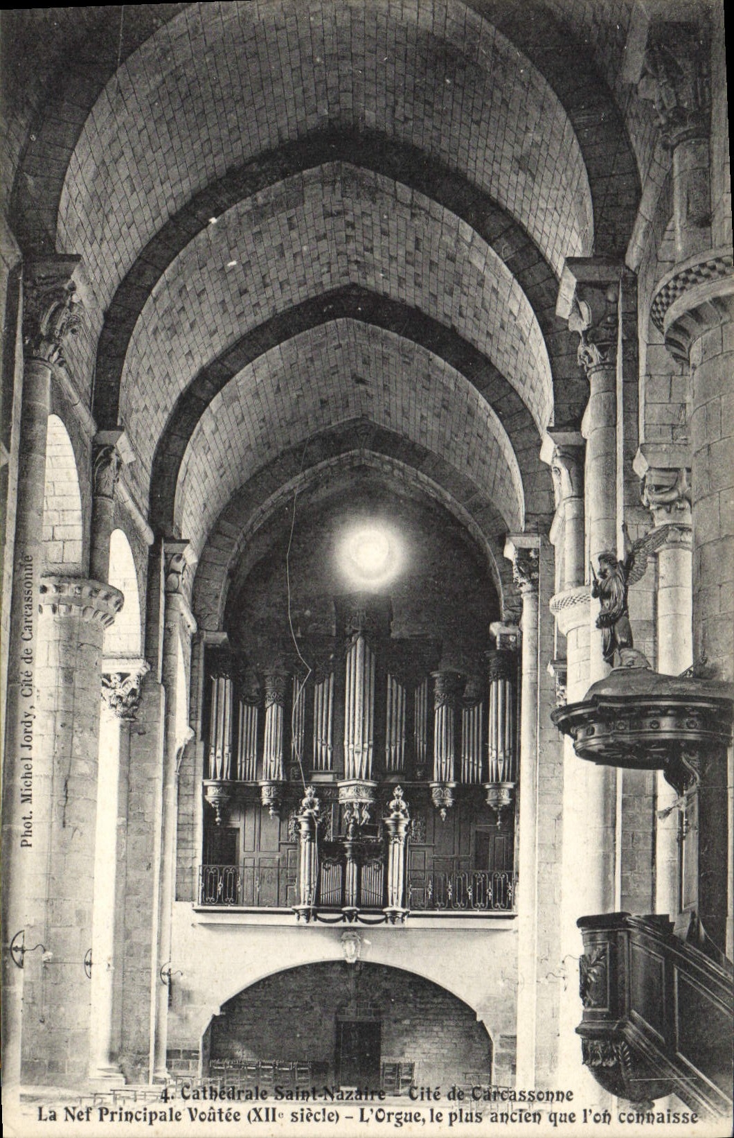 CPA Orgue Cathedrale Saint Nazaire Cite de Carcassonne La nef principale