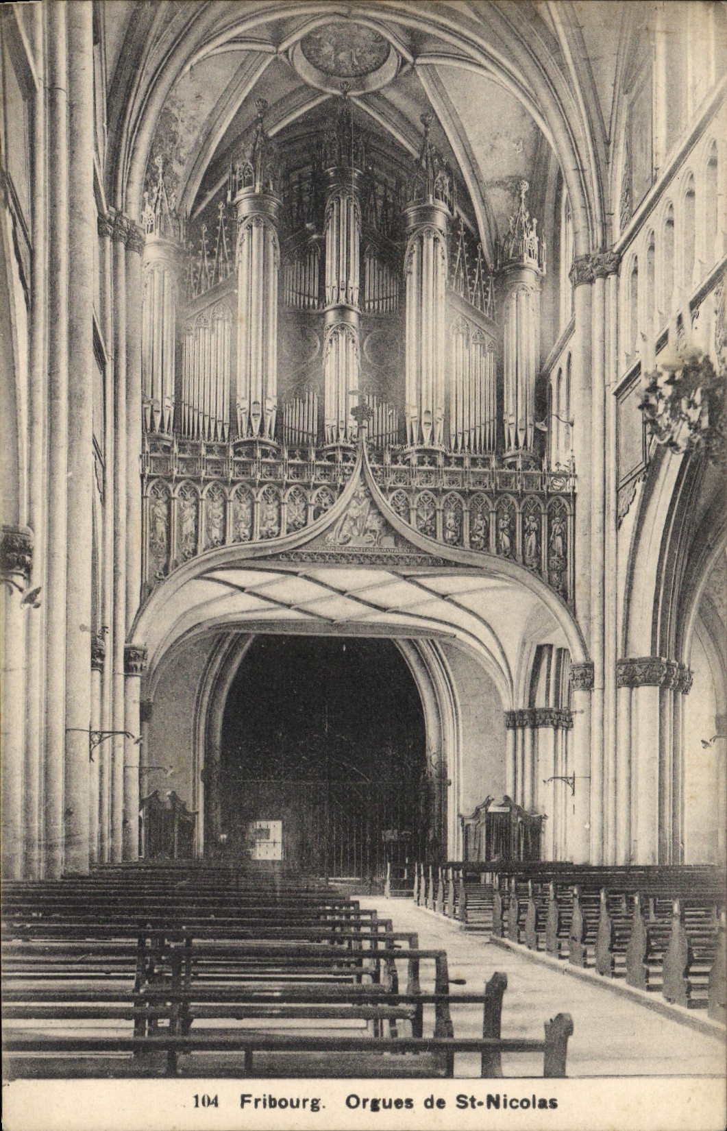 Postal Órgano Friburgo Órganos de San Nicolás