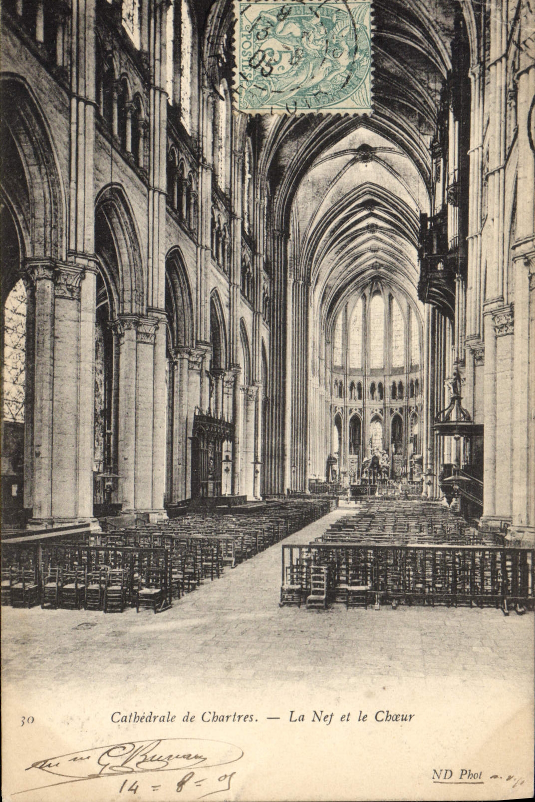 CPA Orgue Cathedrale de Chartres La nef et le choeur