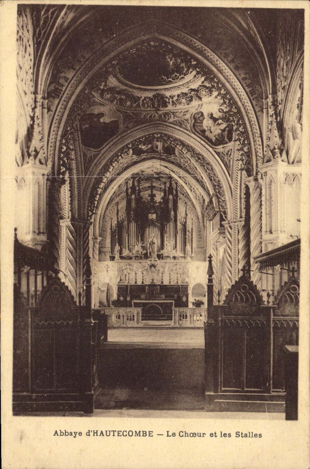 Postal Órgano Abadía de Hautecombe el coro y las paradas krj'sjmoy