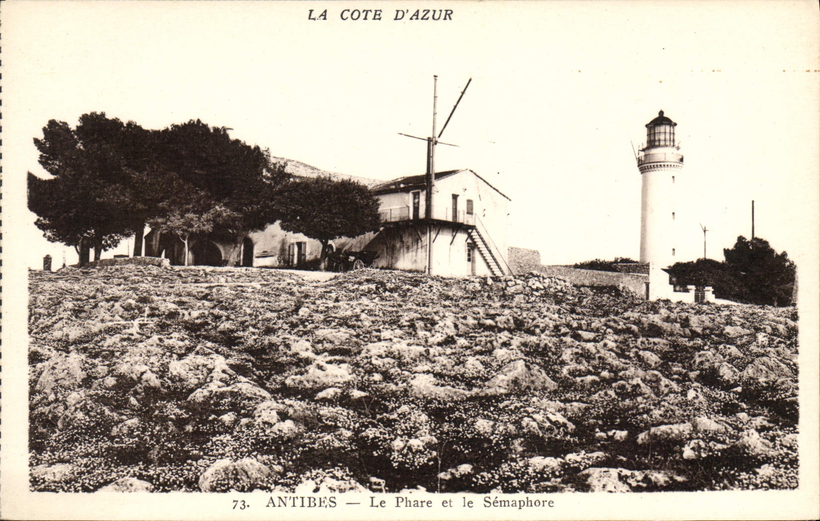 CPA Phare et le semaphore Antibes